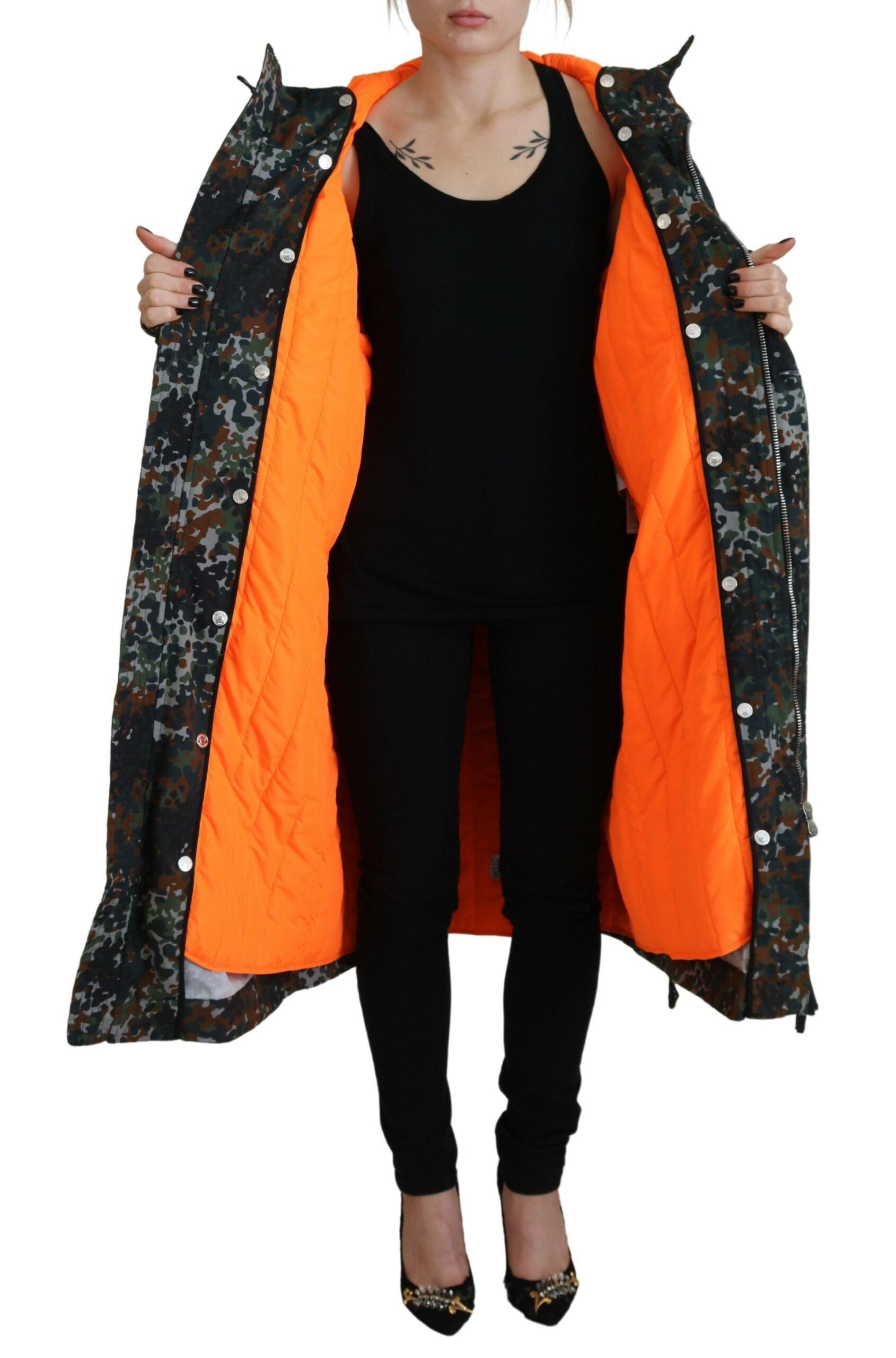 Dsquared² Green Hooded Goth Camouflage Print Parka Coat Jacket | Regal Royce