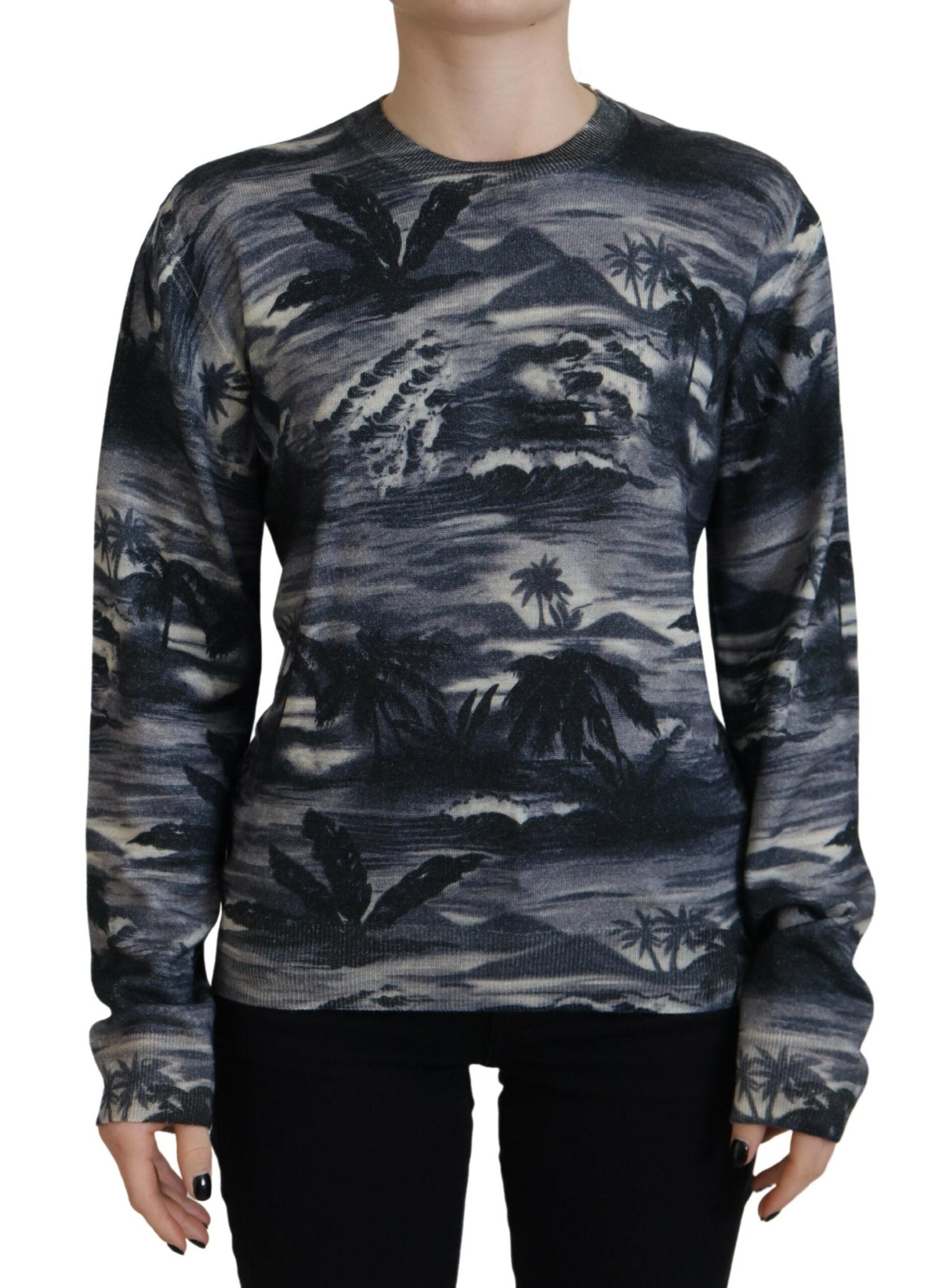 Dsquared² Black Long Sleeve Thunder Sky Print Casual Sweater | Regal Royce