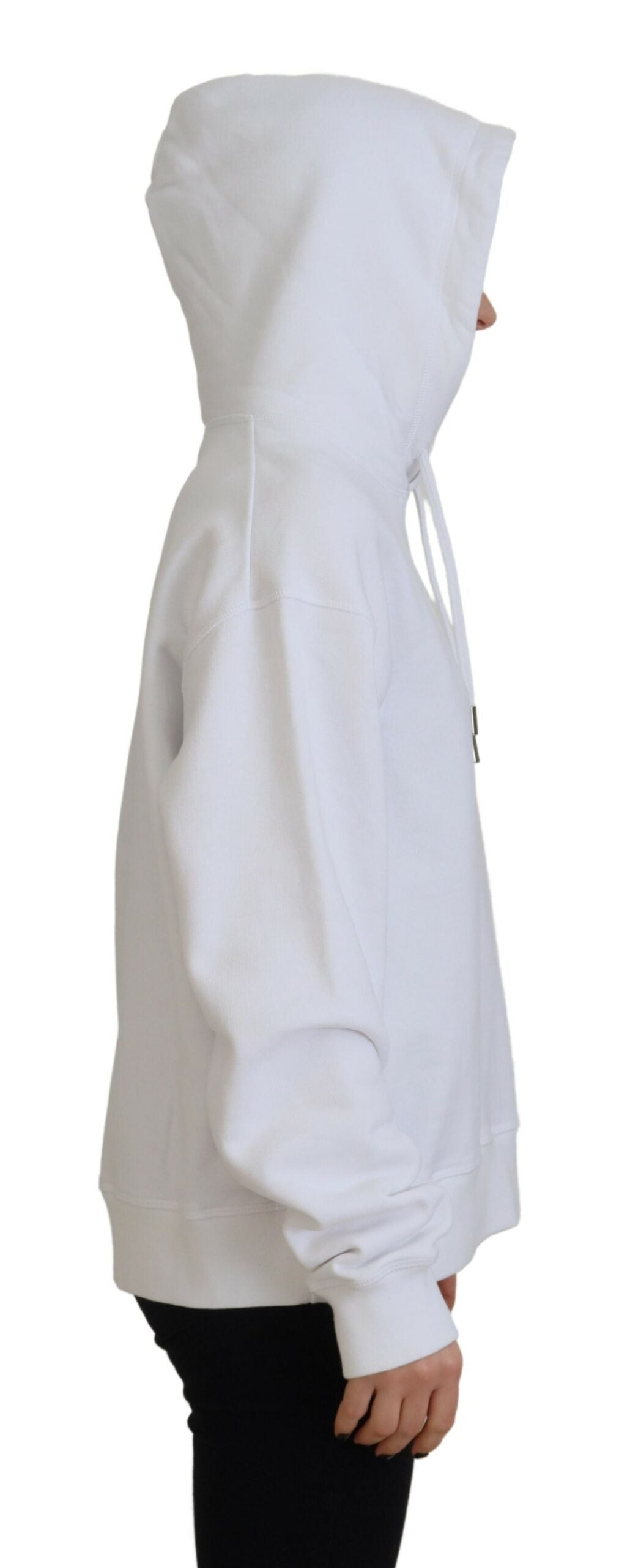 Dsquared² White Logo Patch Cotton Hoodie Sweatshirt Sweater | Regal Royce