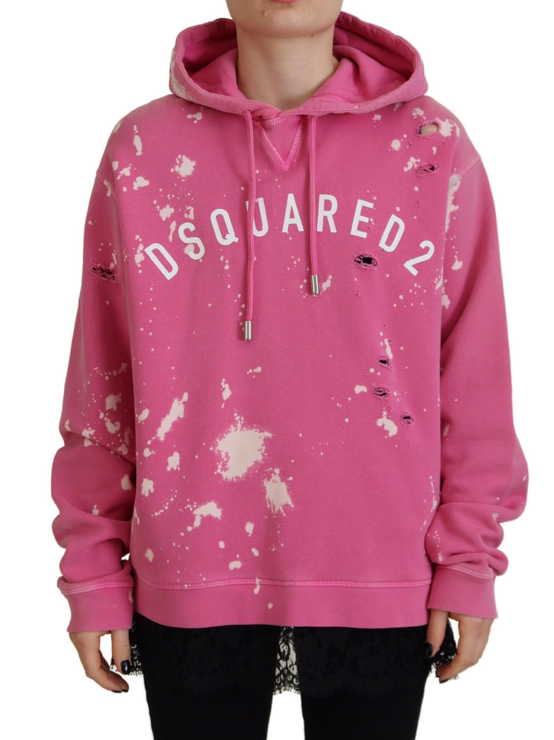 Dsquared² Pink Logo Print Cotton Hoodie Sweatshirt Sweater | Regal Royce