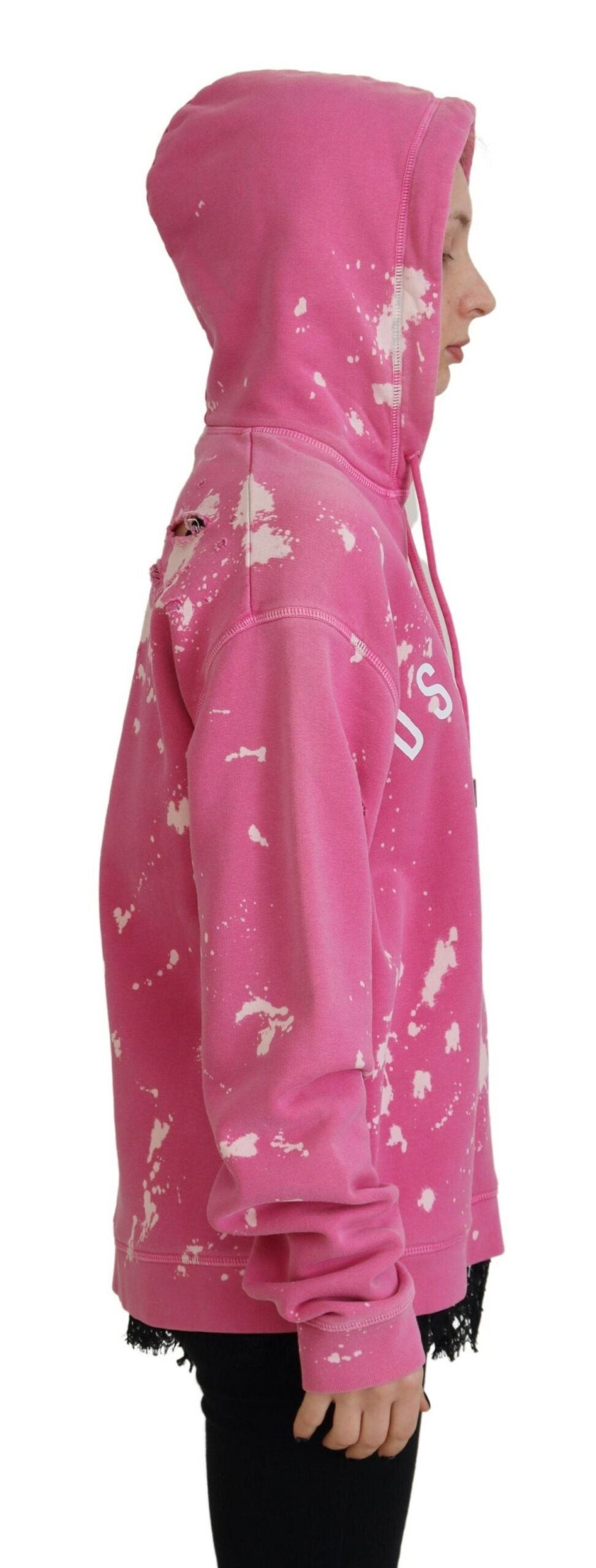 Dsquared² Pink Logo Print Cotton Hoodie Sweatshirt Sweater | Regal Royce