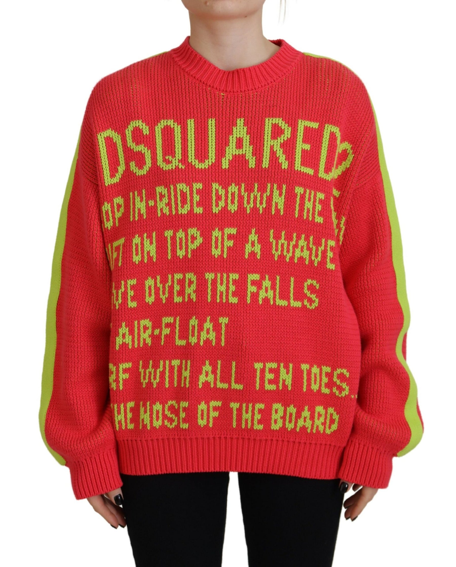 Dsquared² Multicolor Cotton Knitted Crewneck Pullover Sweater | Regal Royce