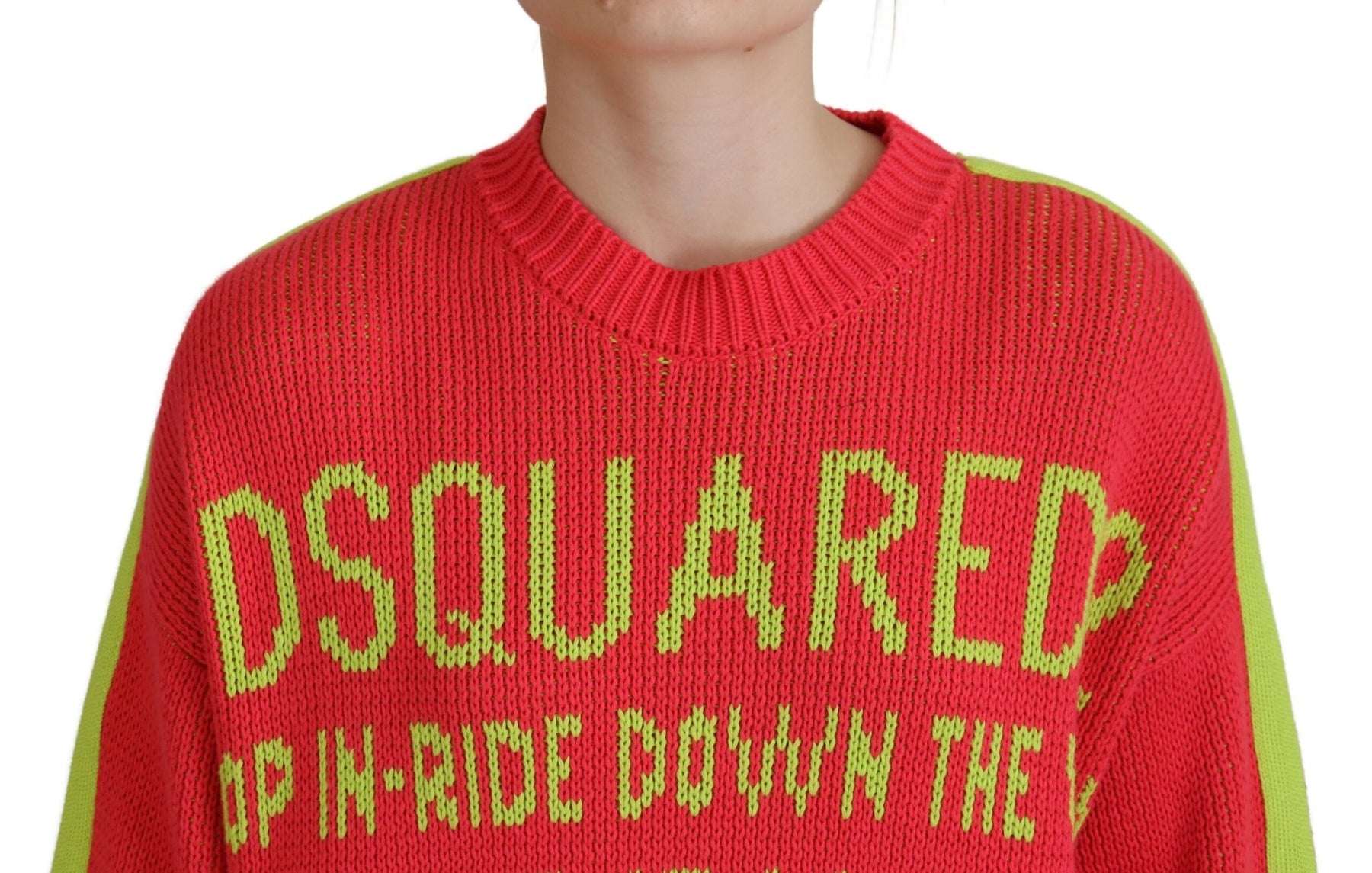 Dsquared² Multicolor Cotton Knitted Crewneck Pullover Sweater | Regal Royce