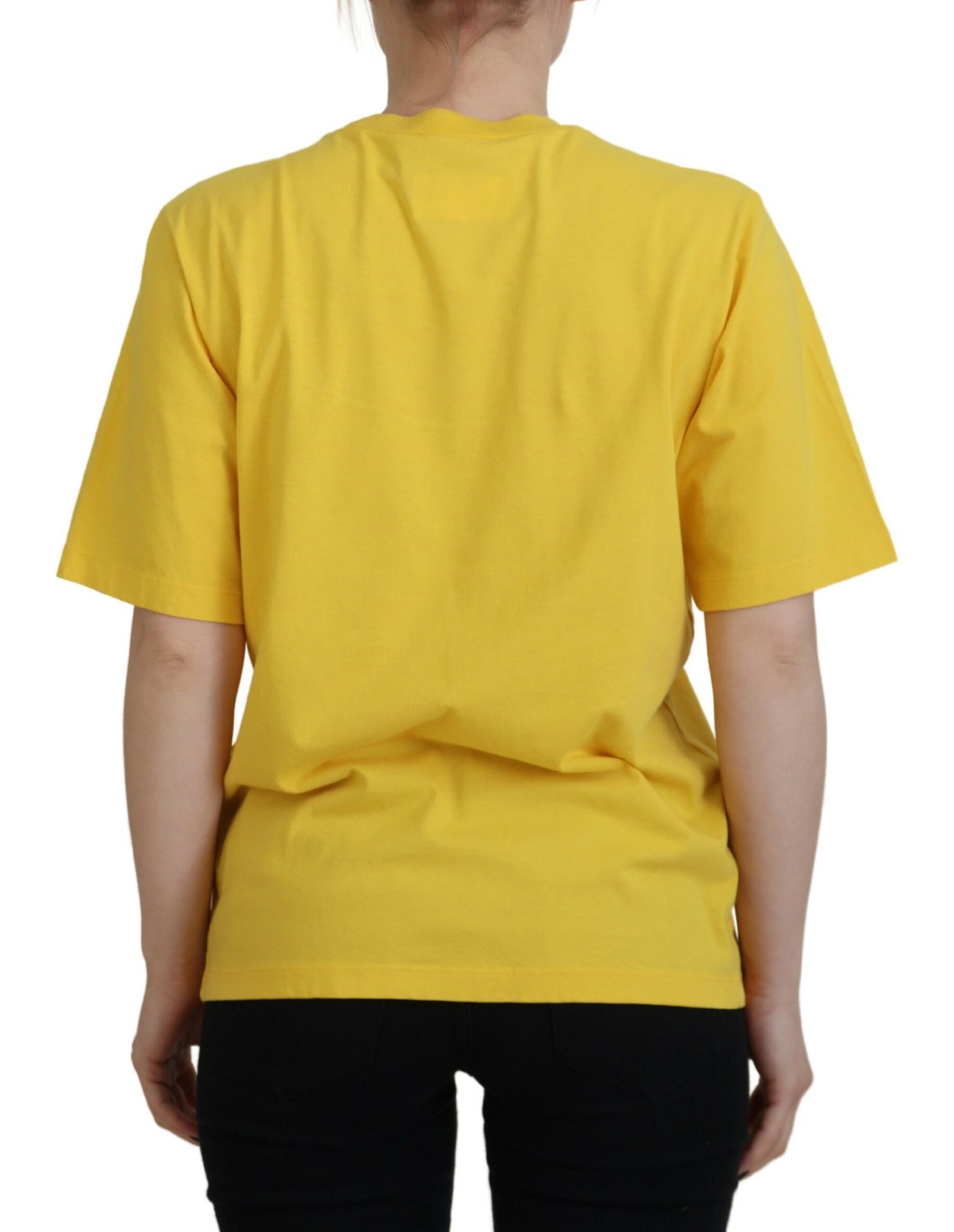Dsquared² Yellow Logo Print Cotton Crewneck Easy Tee T-shirt | Regal Royce