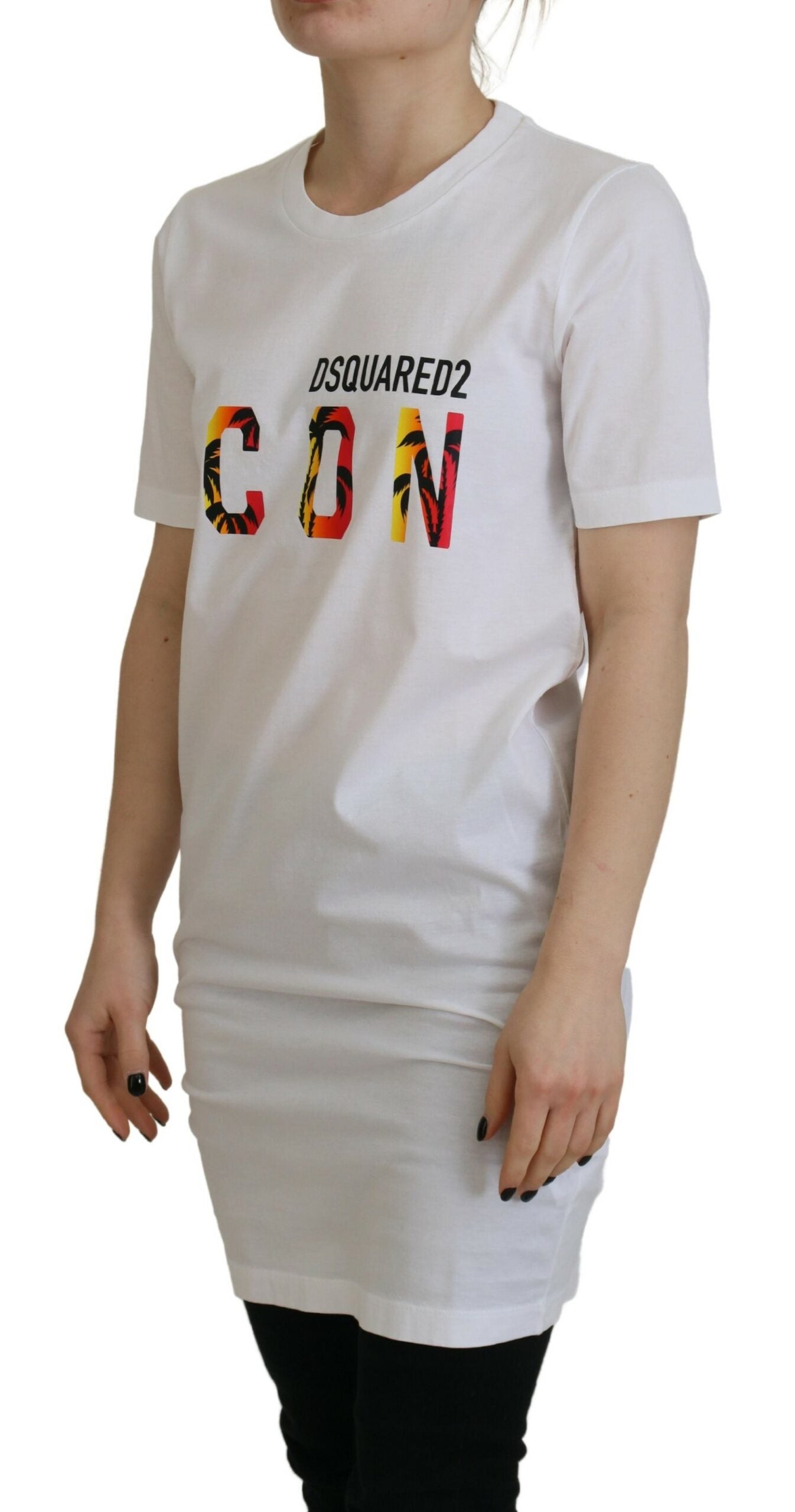 Dsquared² White Cotton Icon Logo Print Crewneck T-shirt | Regal Royce