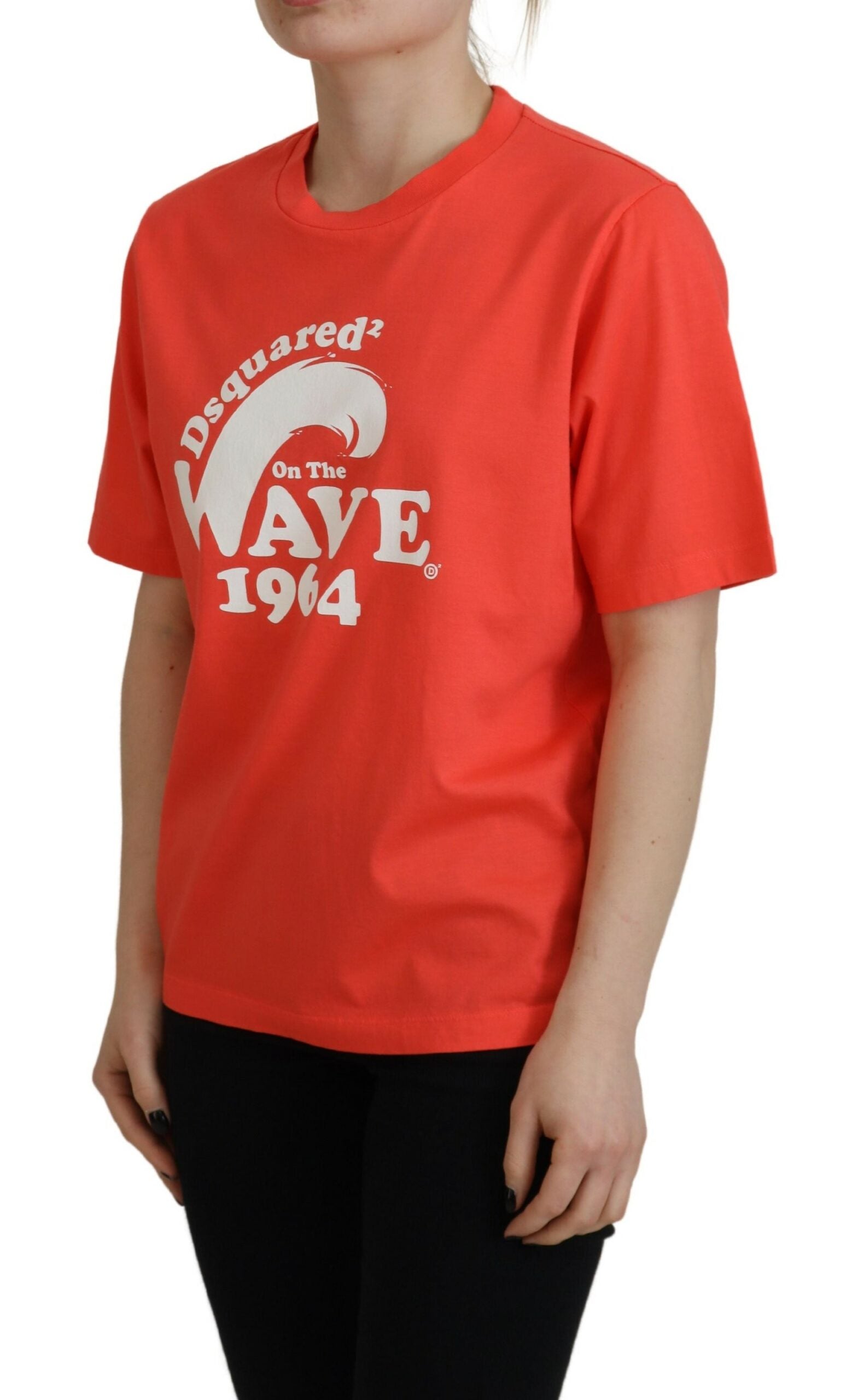 Dsquared² Orange Logo Cotton Crewneck Short Sleeve T-shirt | Regal Royce