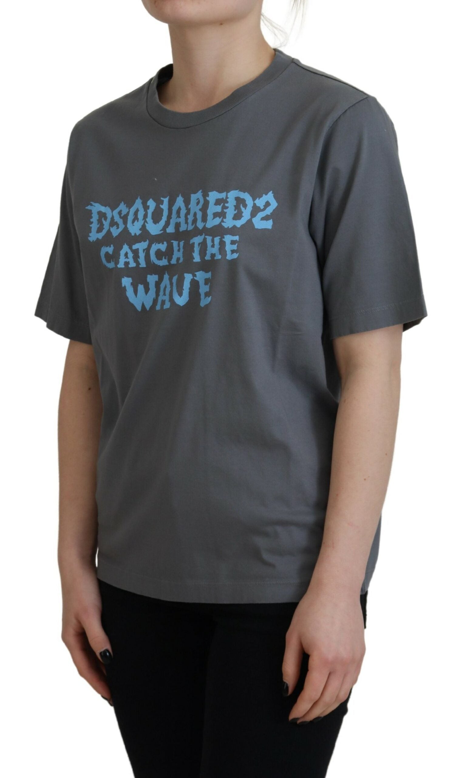 Dsquared² Gray Logo Cotton Crewneck Short Sleeve Tee T-shirt | Regal Royce