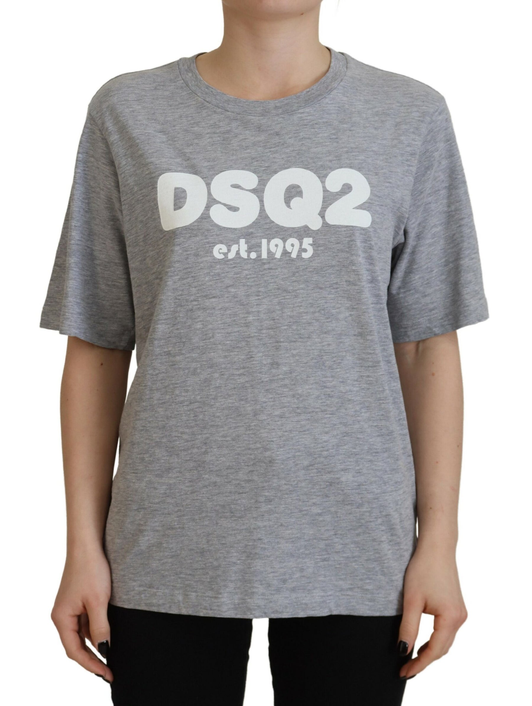 Dsquared² Gray Logo Cotton Crewneck Short Sleeve Tee T-shirt | Regal Royce
