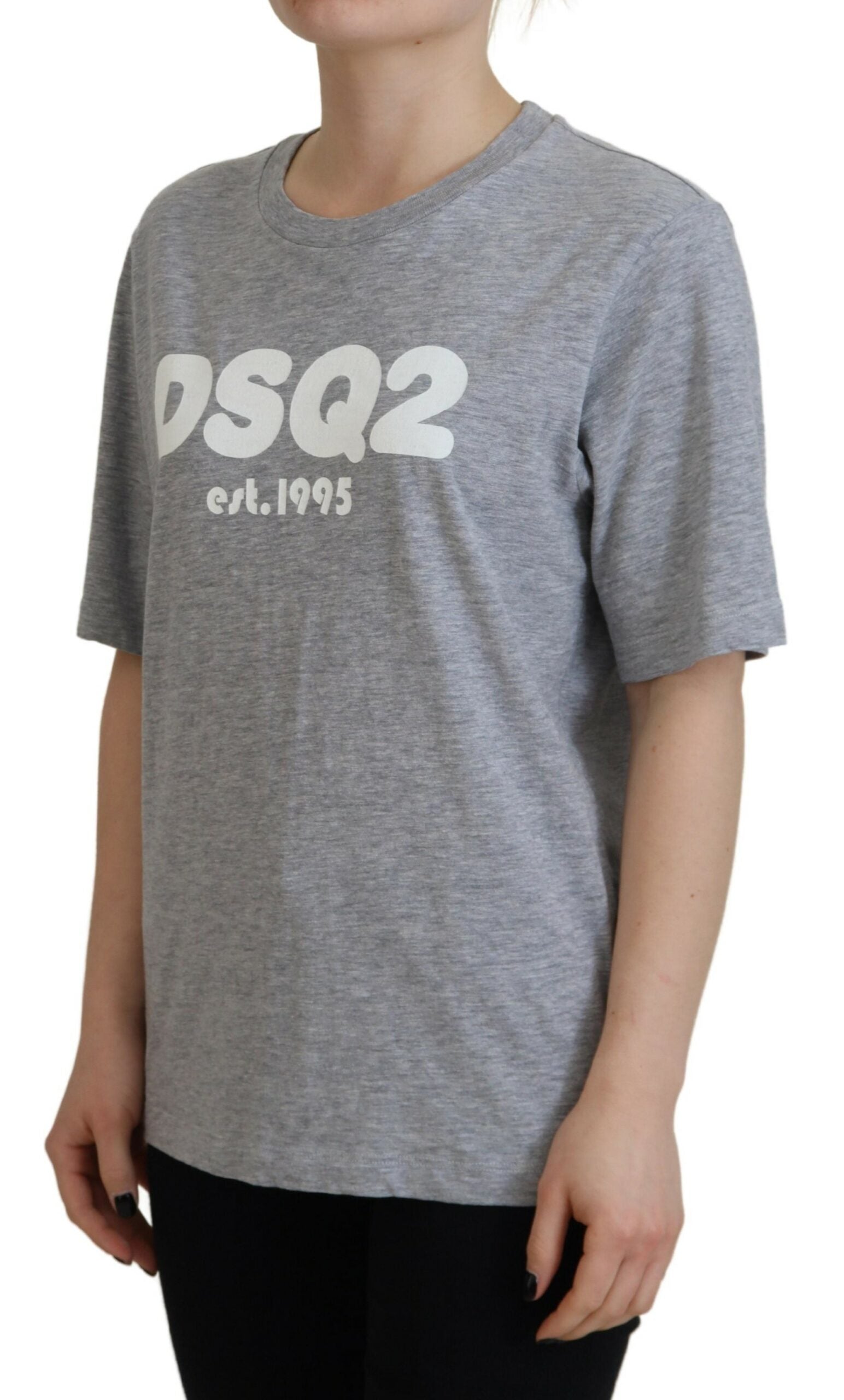 Dsquared² Gray Logo Cotton Crewneck Short Sleeve Tee T-shirt | Regal Royce