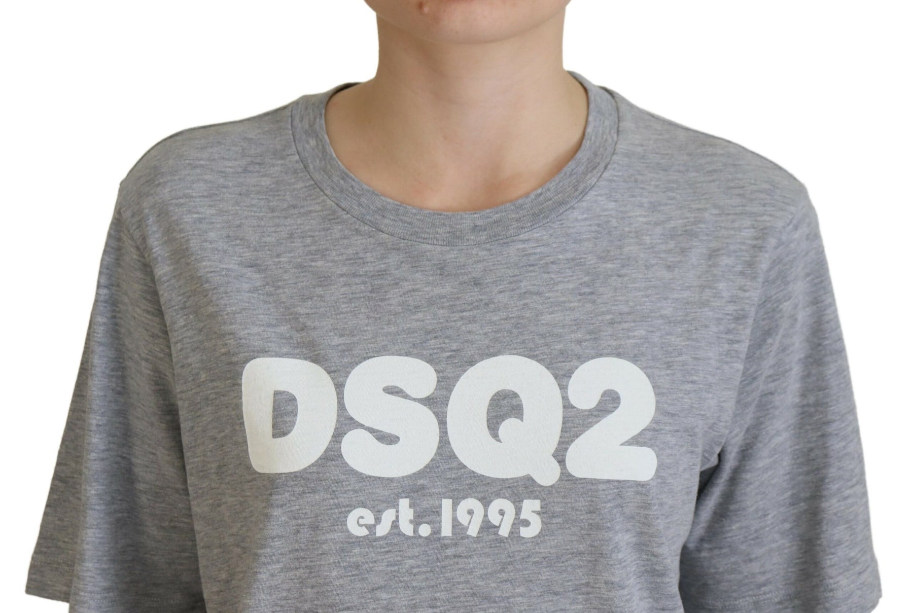 Dsquared² Gray Logo Cotton Crewneck Short Sleeve Tee T-shirt | Regal Royce