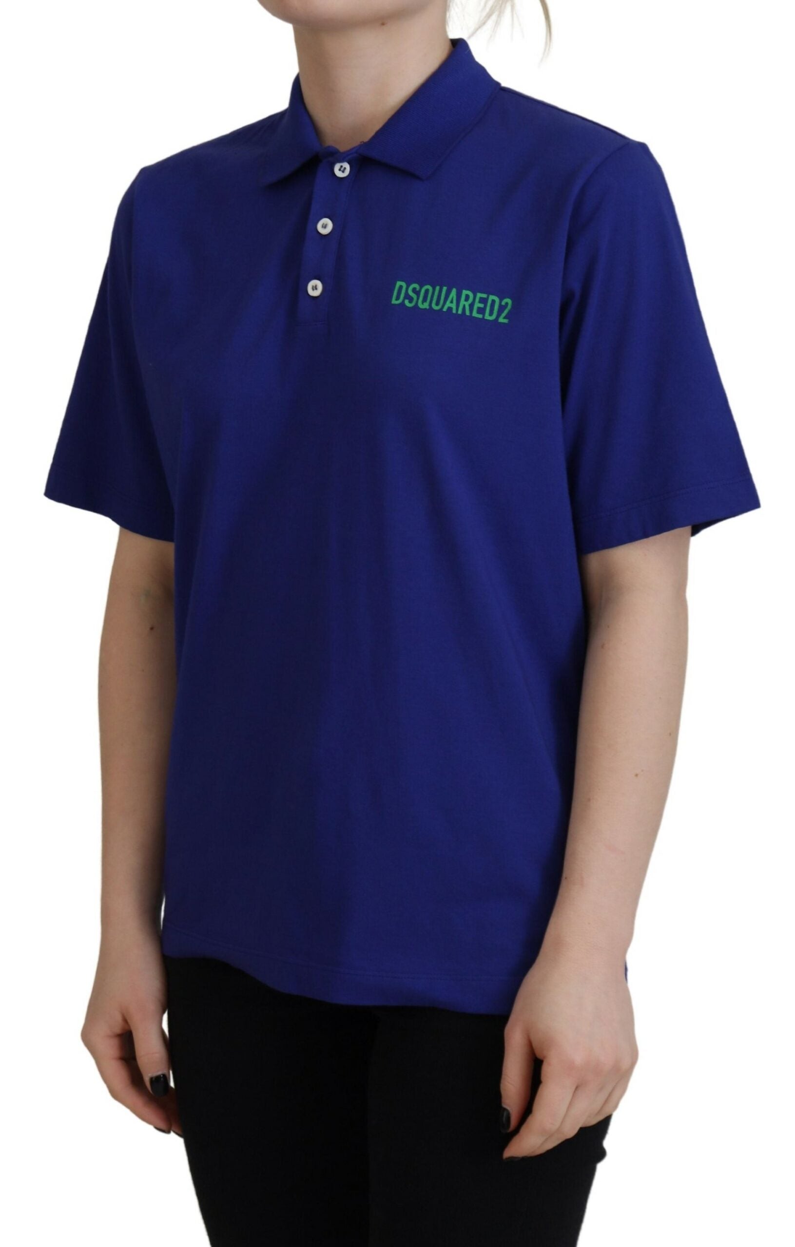 Dsquared² Blue Collared Writings Polo Short Sleeves T-shirt | Regal Royce