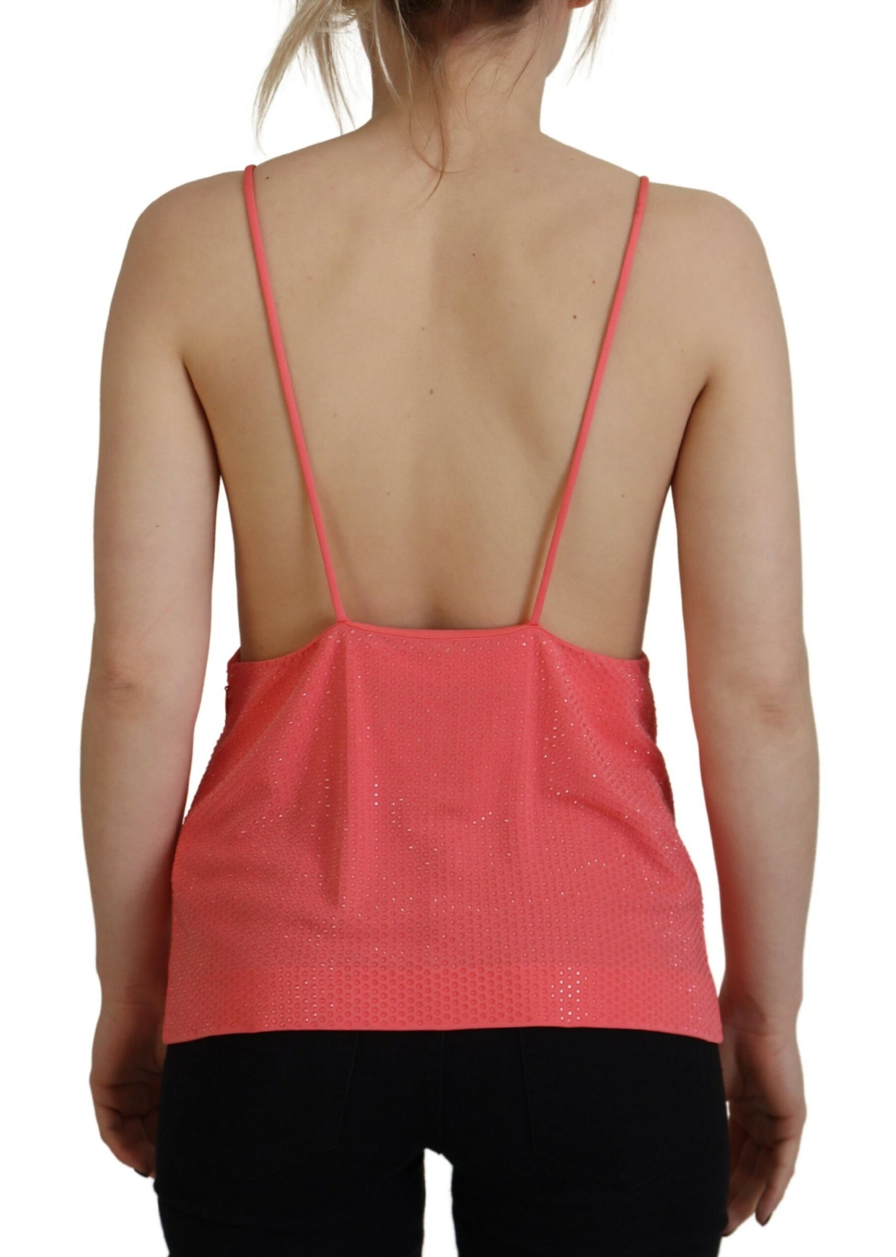 Dsquared² Pink Sleeveless Spaghetti Strap Cami V-neck Top | Regal Royce
