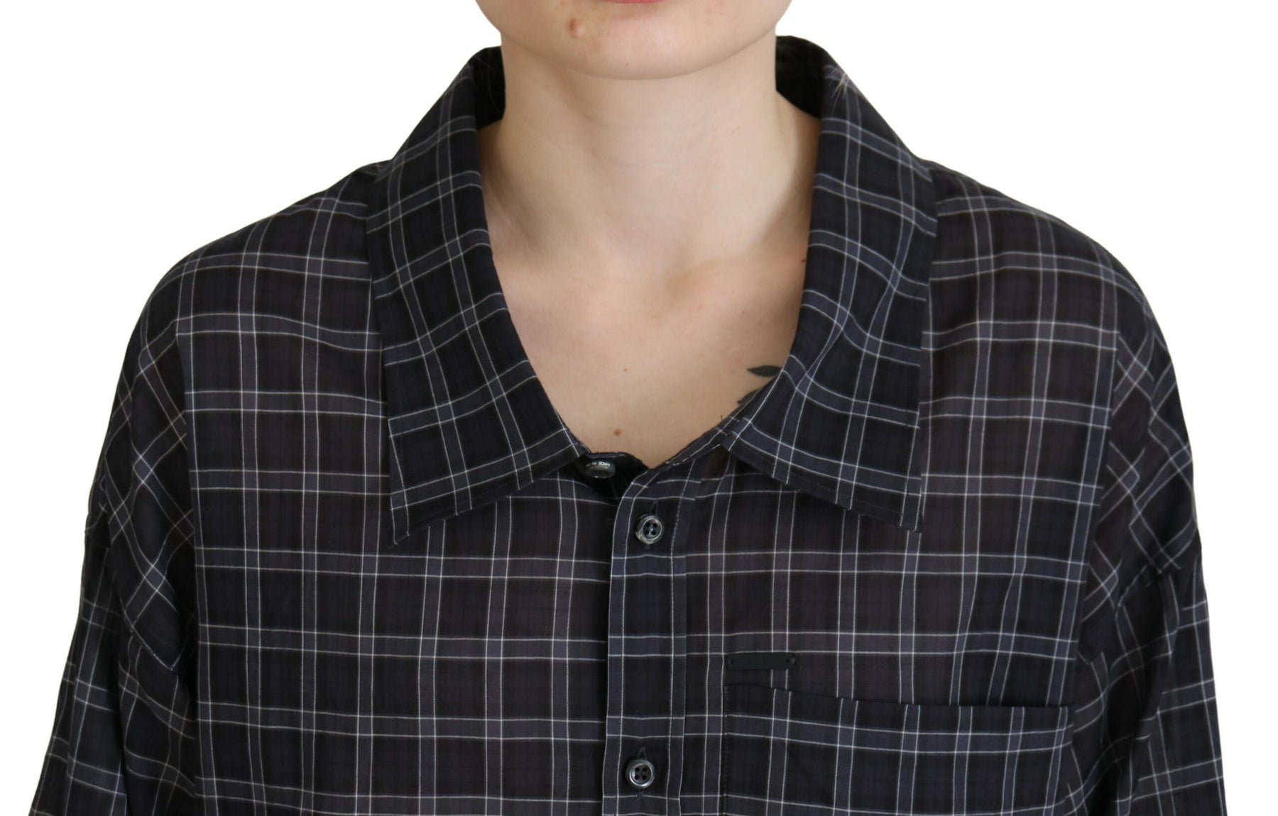 Dsquared² Black Checkered Collared Button Long Sleeves Shirt | Regal Royce