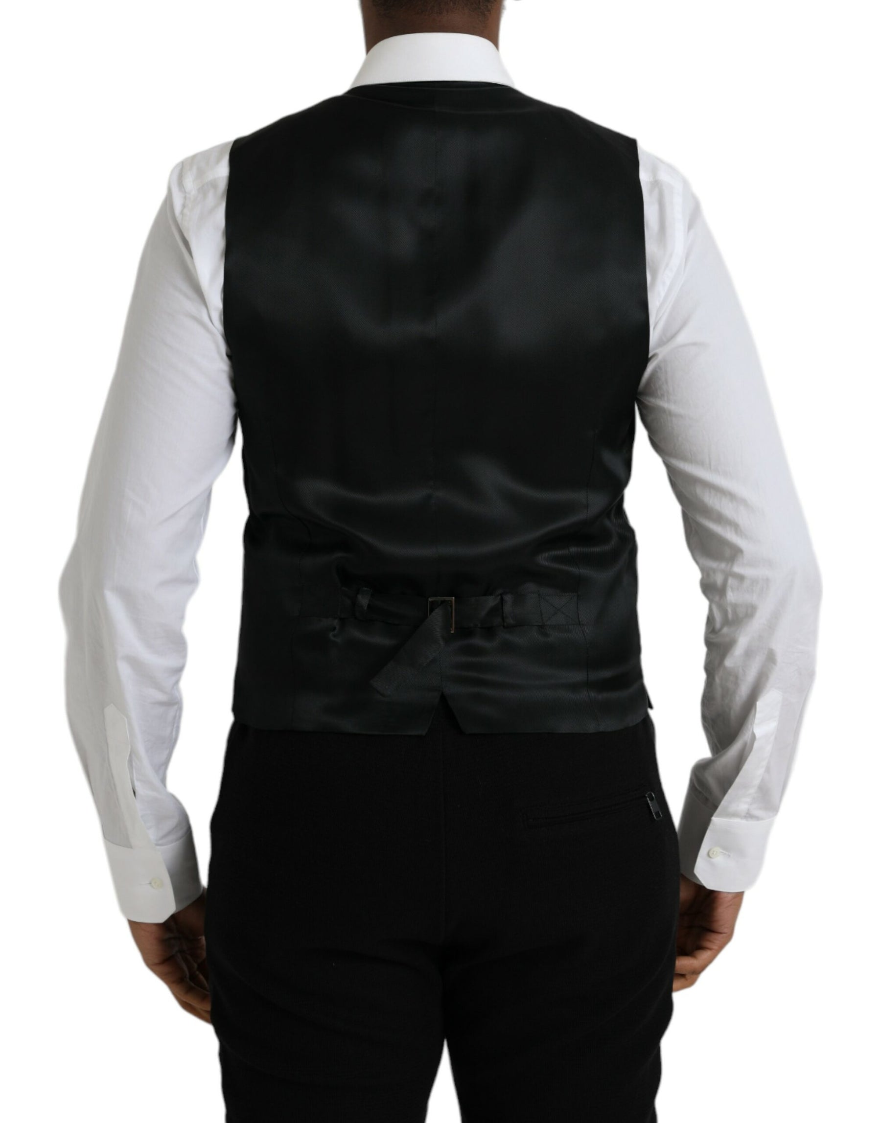 Dolce & Gabbana Black Wool Formal Dress Waistcoat Vest | Regal Royce