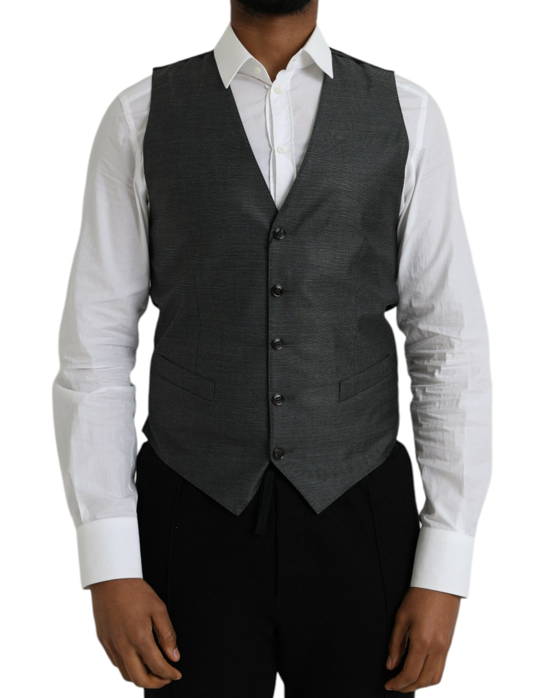 Dolce & Gabbana Gray Wool Formal Dress Waistcoat Vest | Regal Royce