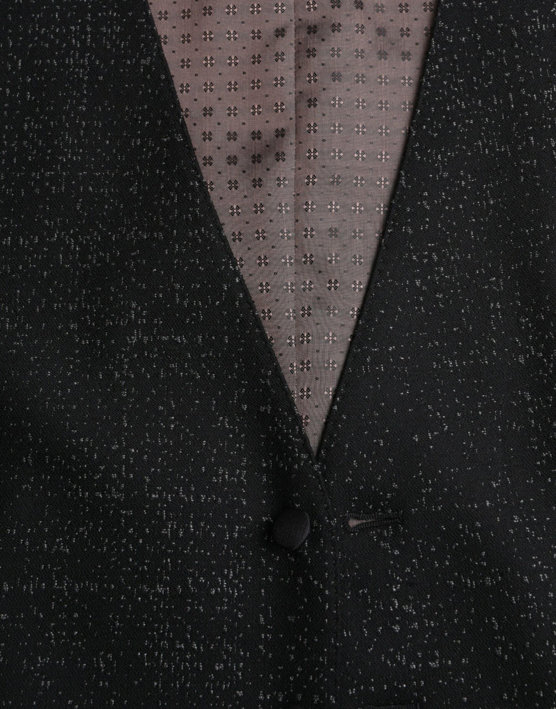 Dolce & Gabbana Black Brown Silk Waistcoat Dress Formal Vest | Regal Royce