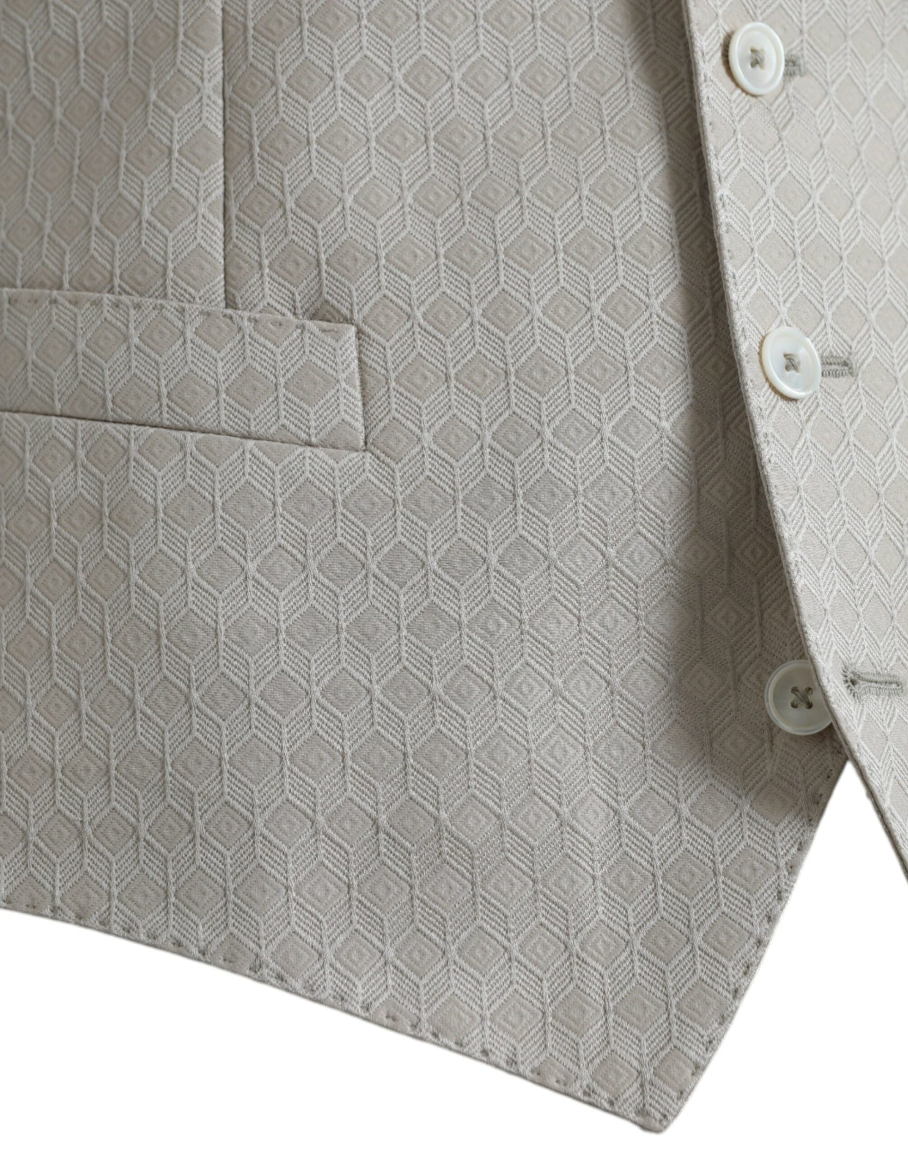 Dolce & Gabbana Off White Cotton Waistcoat Dress Formal Vest | Regal Royce