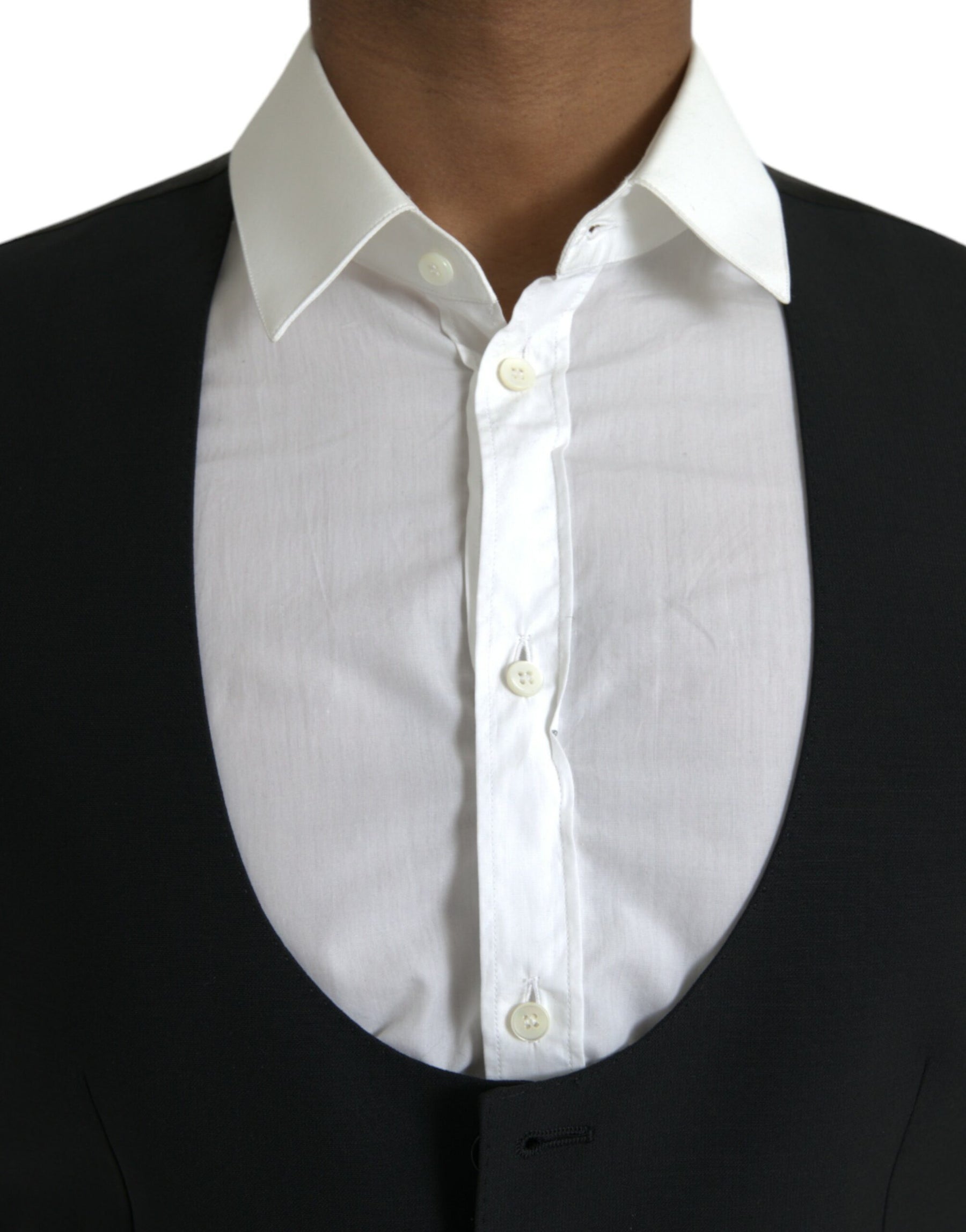 Dolce & Gabbana Black Wool Waistcoat Dress Formal Vest | Regal Royce
