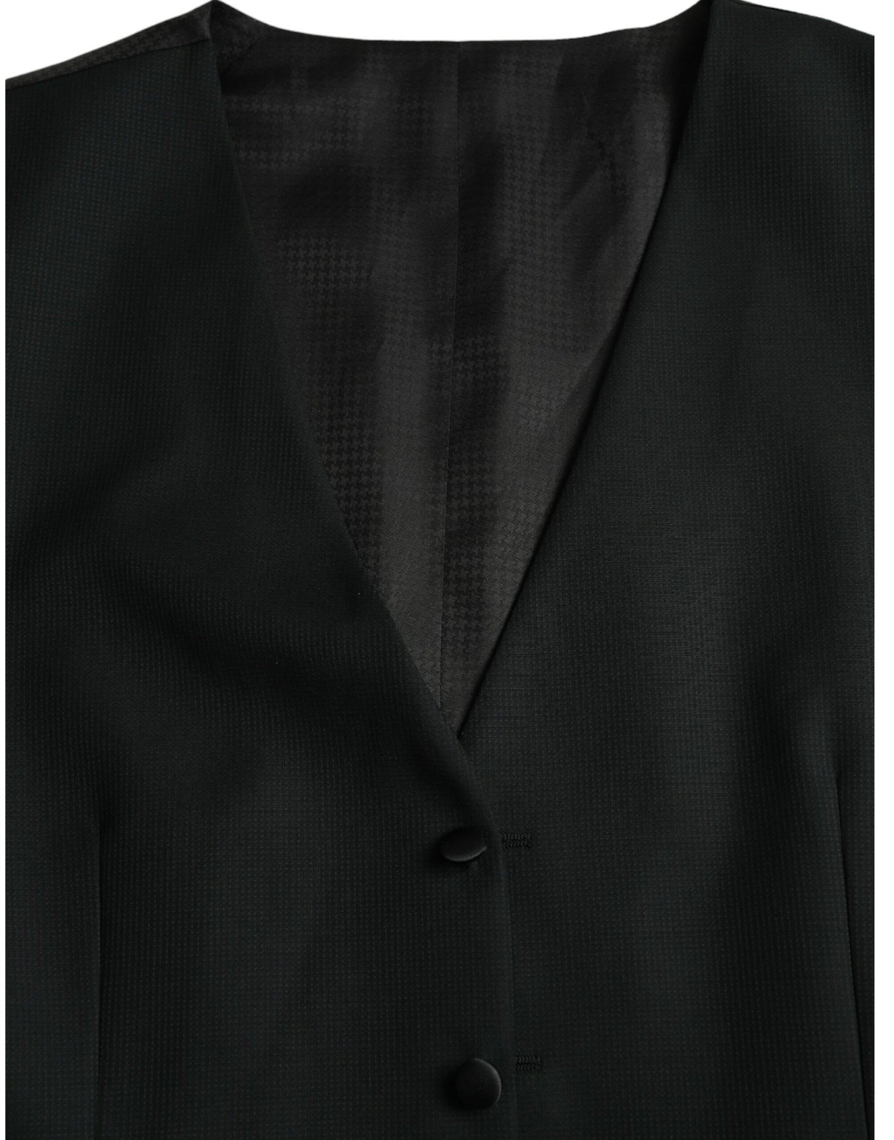 Dolce & Gabbana Black Wool Waistcoat Dress Formal Vest | Regal Royce