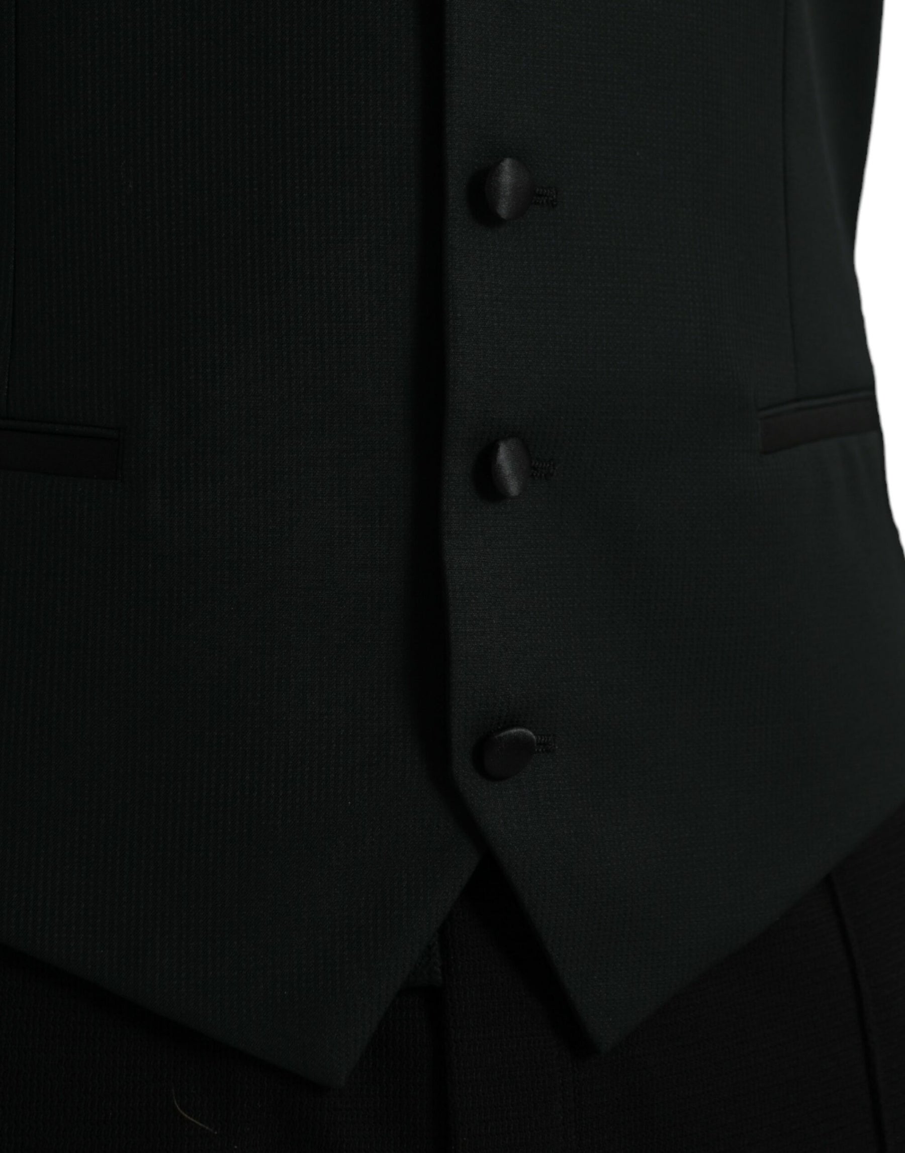 Dolce & Gabbana Black Wool Waistcoat Dress Formal Vest | Regal Royce