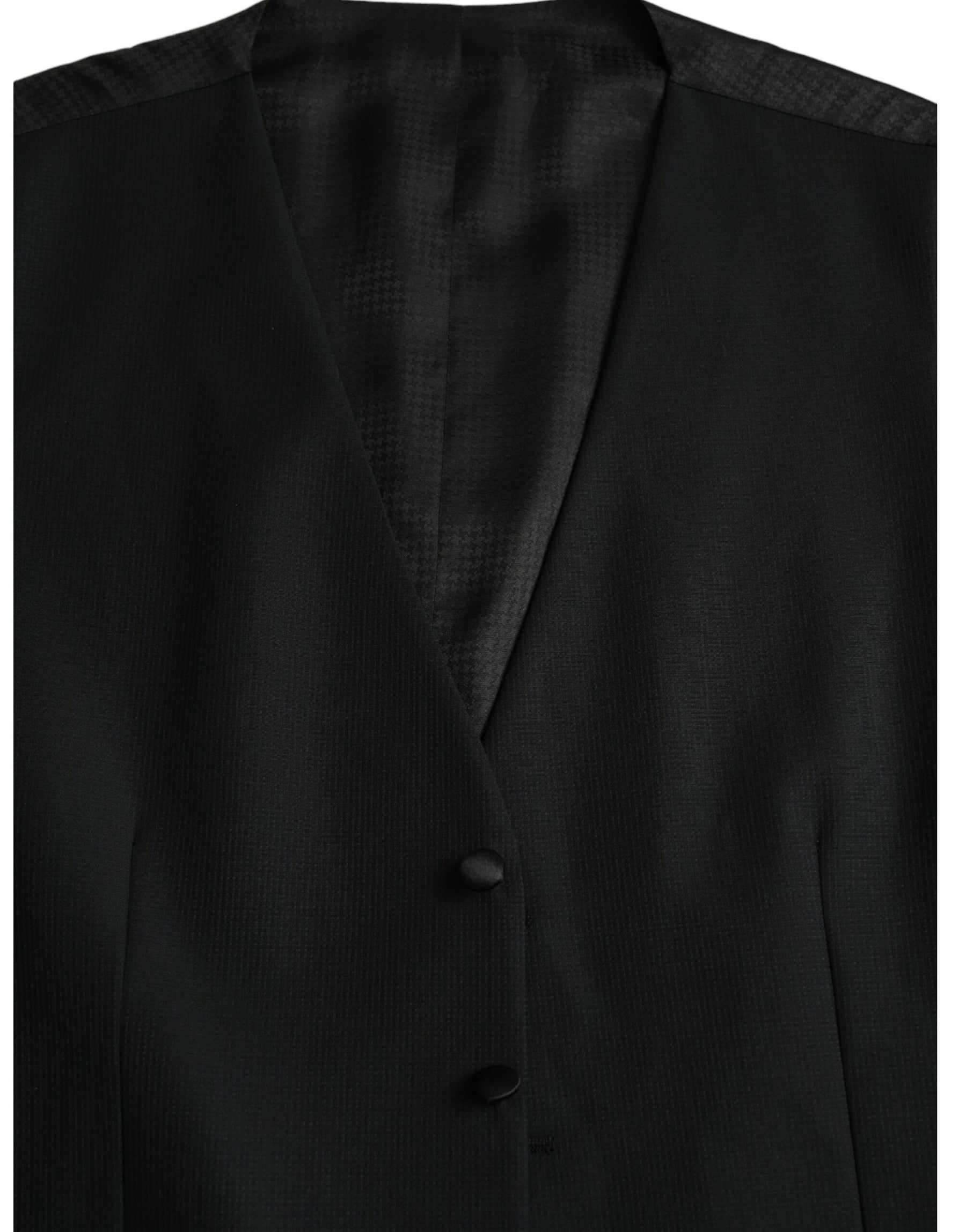 Dolce & Gabbana Black Wool Waistcoat Dress Formal Vest | Regal Royce