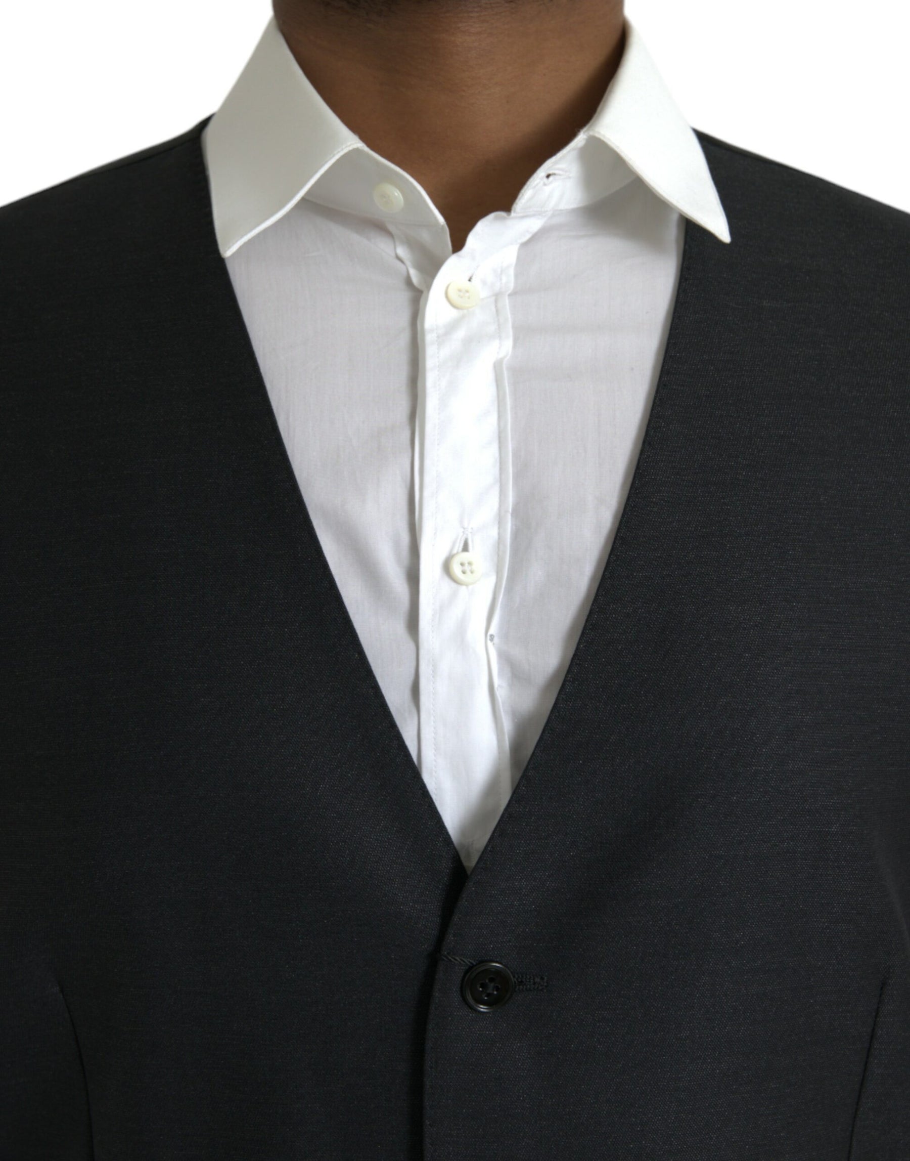 Dolce & Gabbana Black Wool Waistcoat Dress Formal Vest | Regal Royce