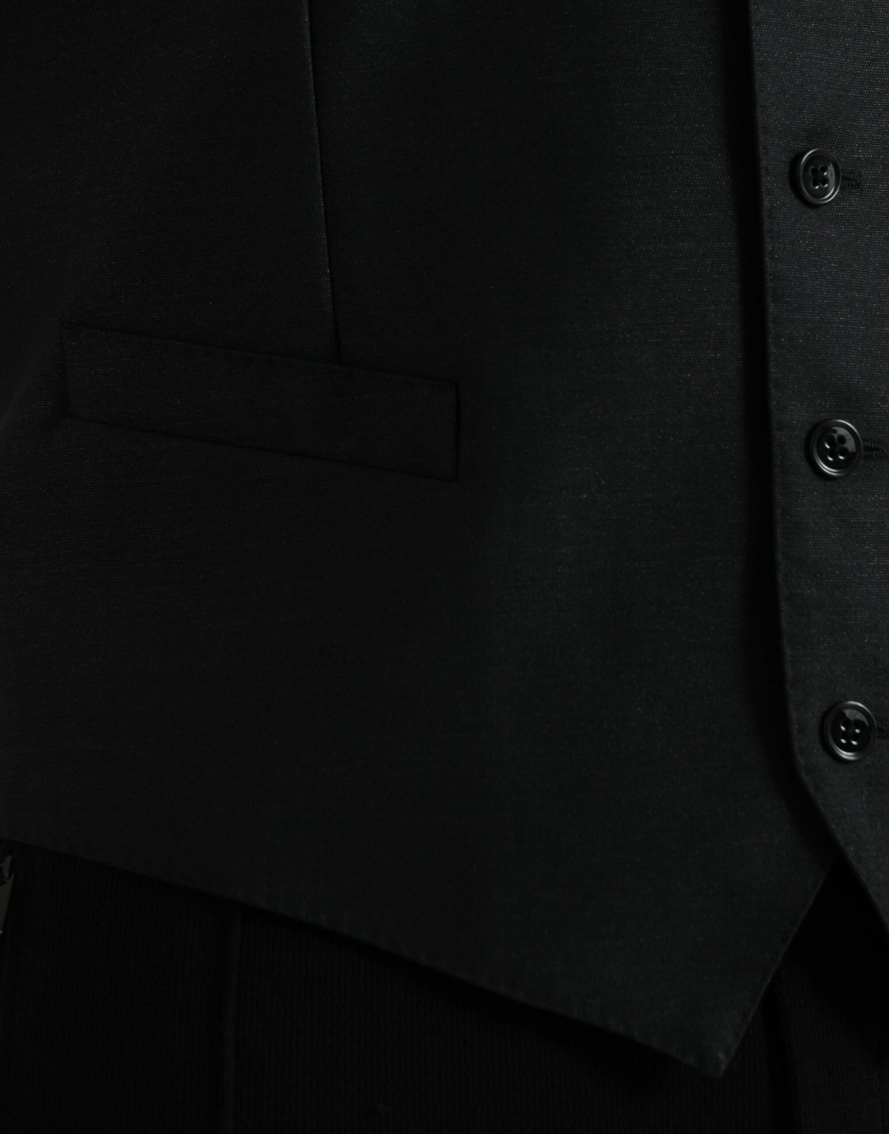 Dolce & Gabbana Black Wool Waistcoat Dress Formal Vest | Regal Royce