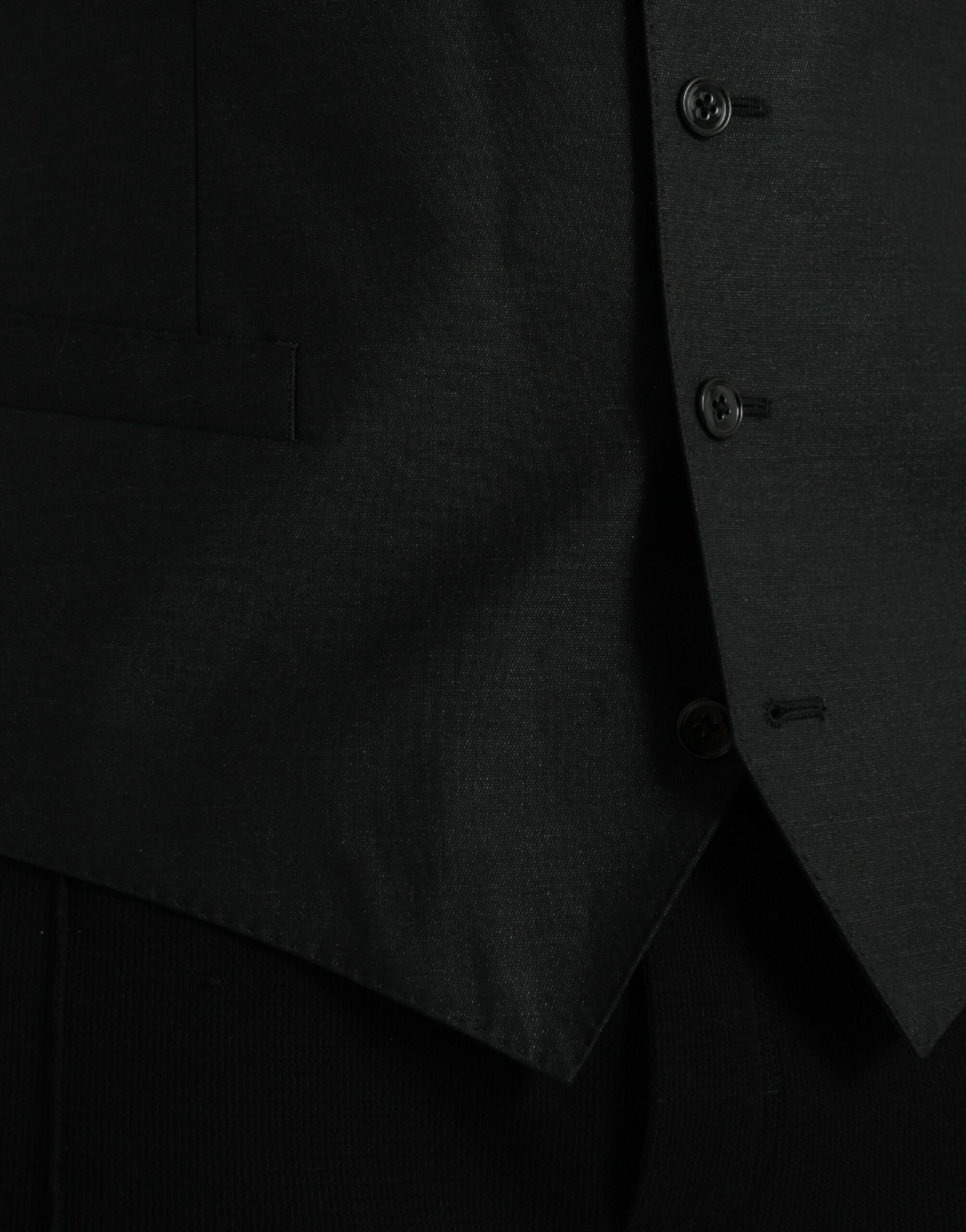 Dolce & Gabbana Black Wool Waistcoat Dress Formal Vest | Regal Royce