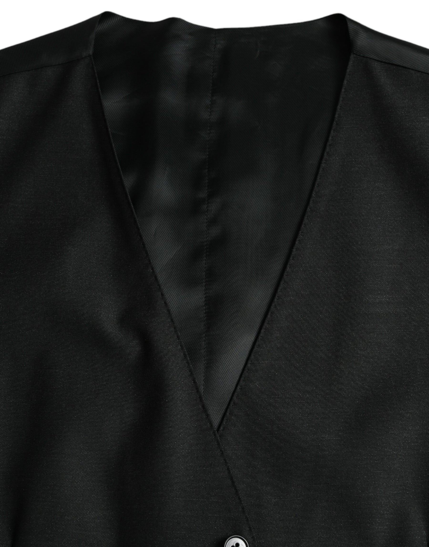 Dolce & Gabbana Black Wool Waistcoat Dress Formal Vest | Regal Royce