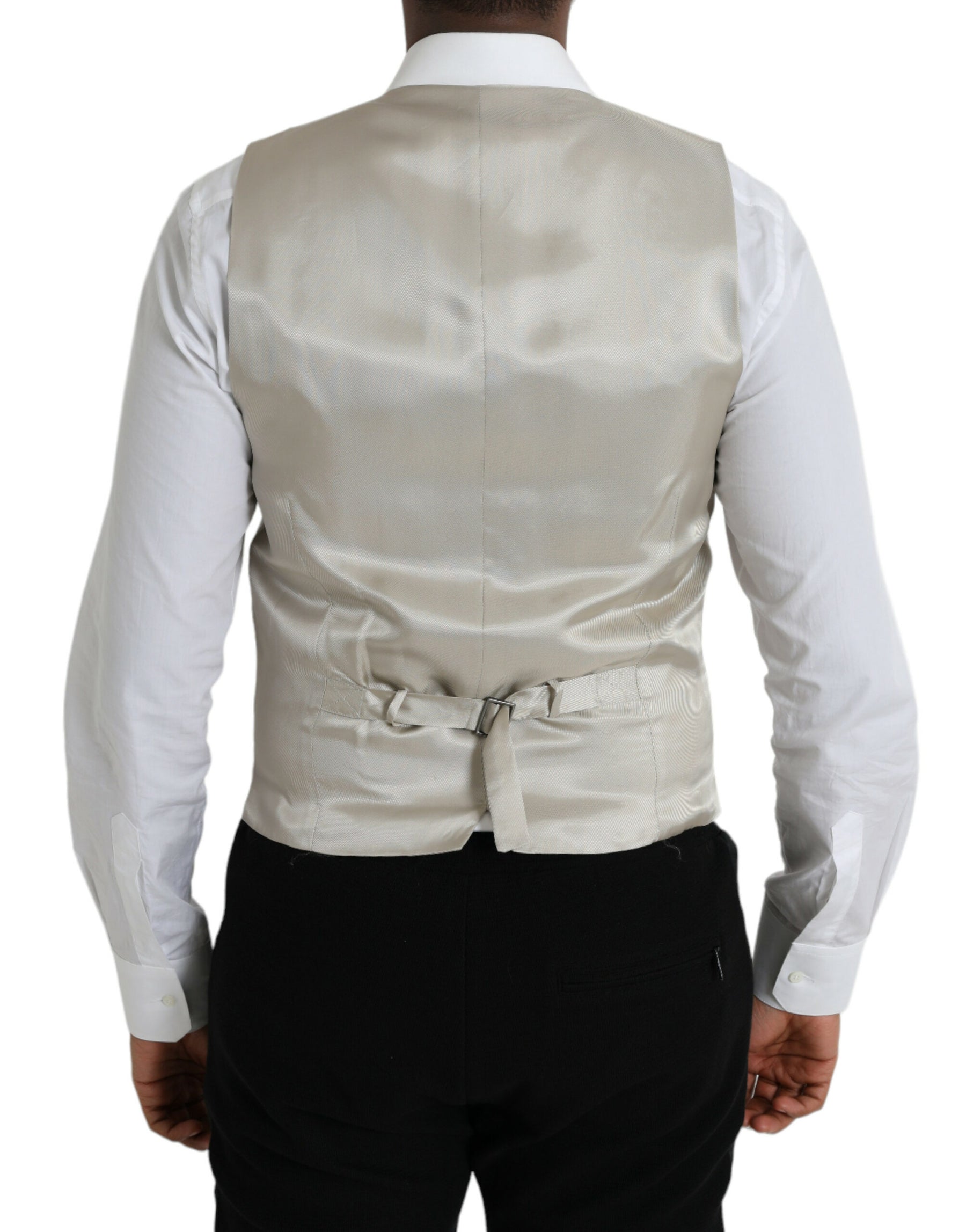 Dolce & Gabbana Light Gray Wool Formal Dress Waistcoat Vest | Regal Royce