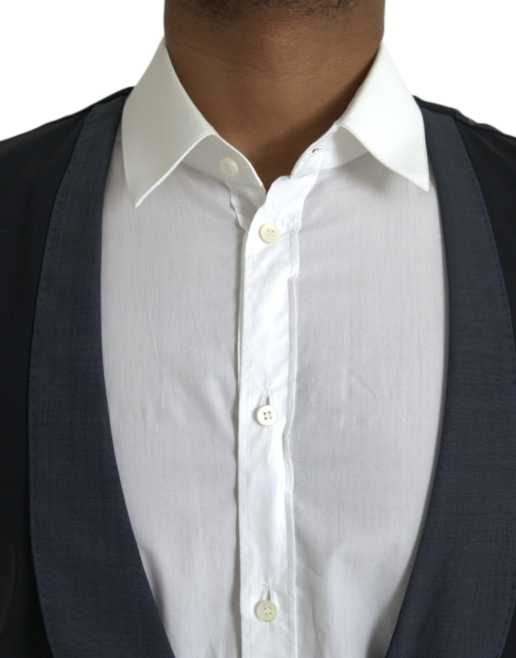 Dolce & Gabbana Black Wool Waistcoat Dress Formal Vest | Regal Royce