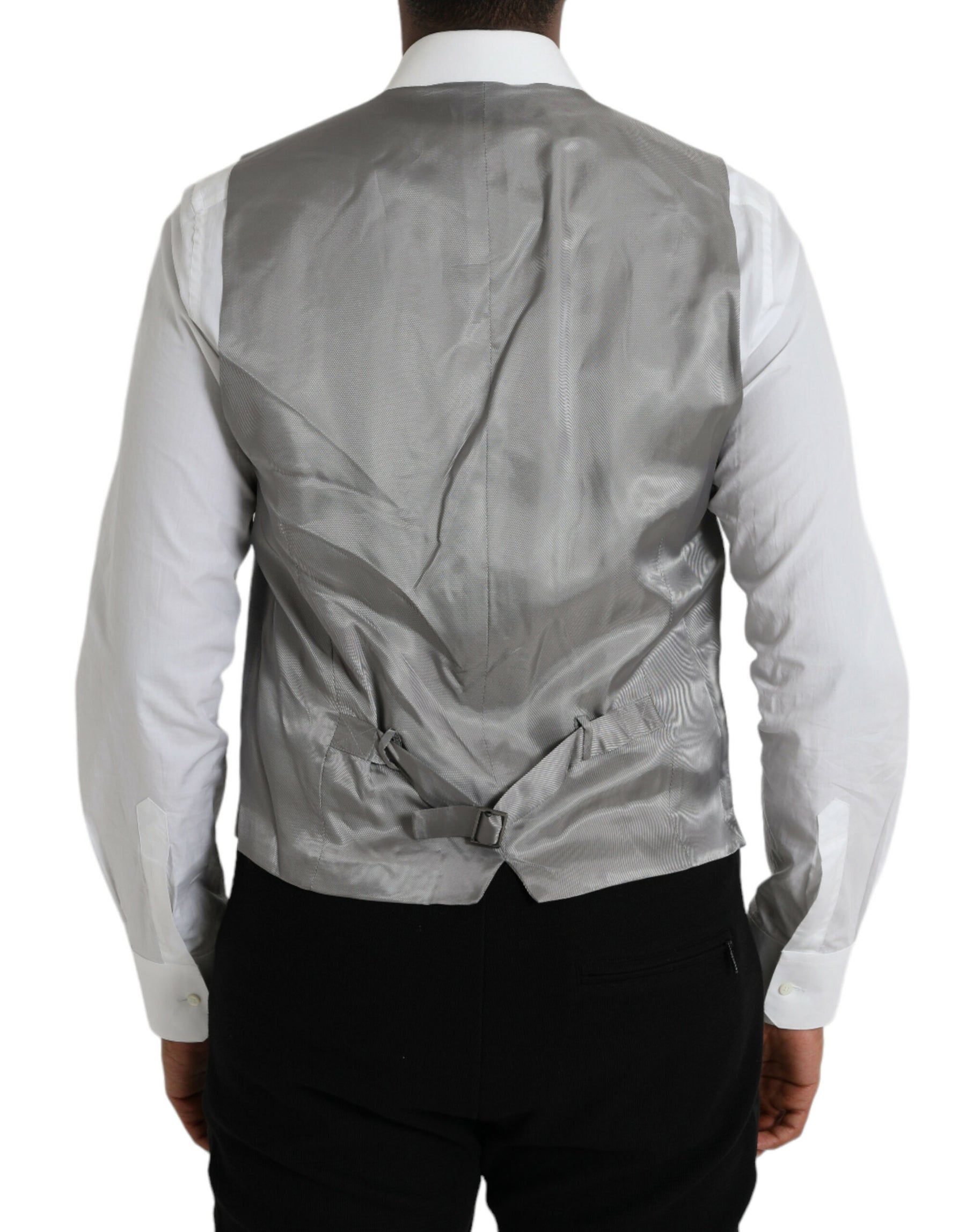 Dolce & Gabbana Light Gray Wool Formal Dress Waistcoat Vest | Regal Royce