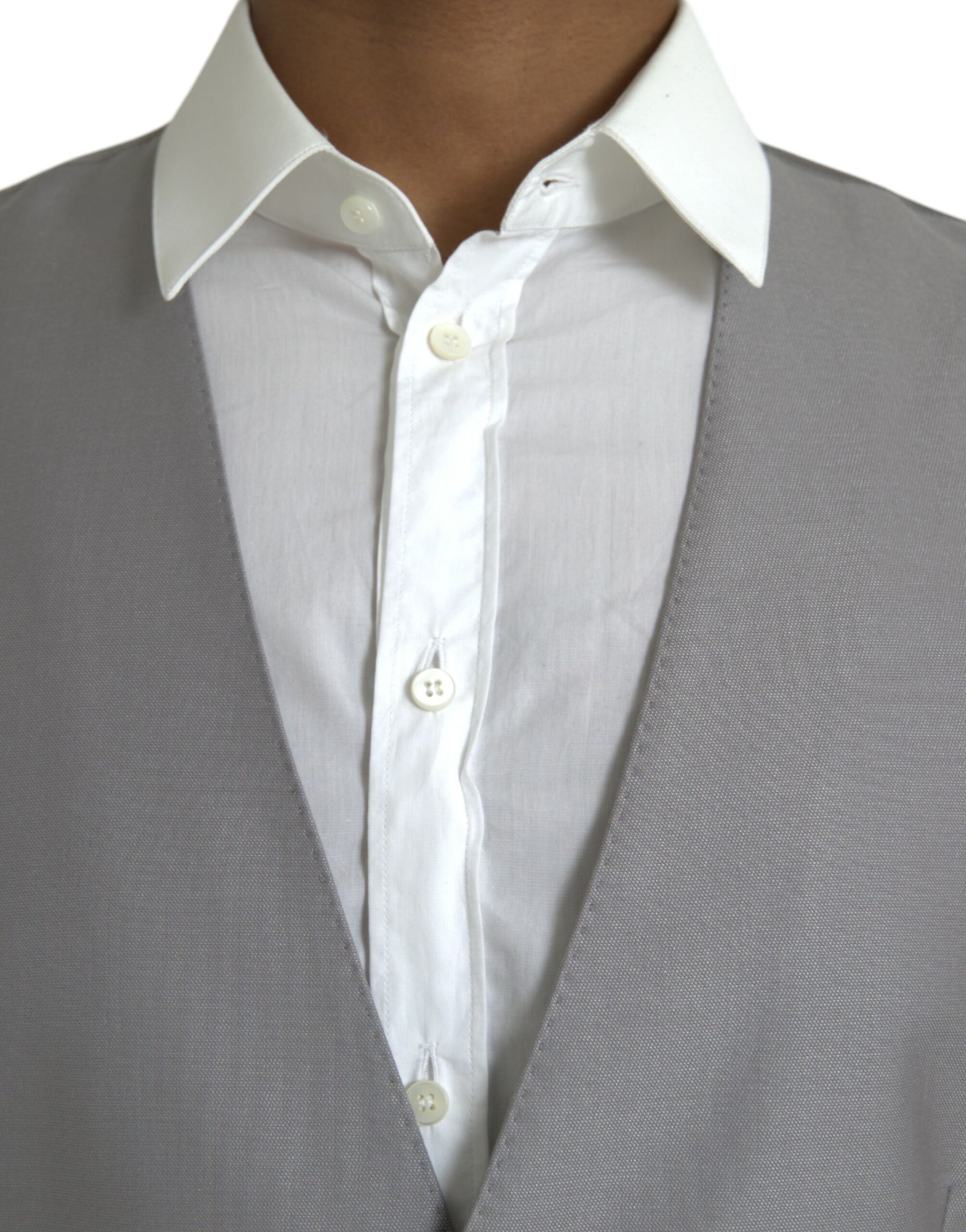 Dolce & Gabbana Light Gray Wool Formal Dress Waistcoat Vest | Regal Royce