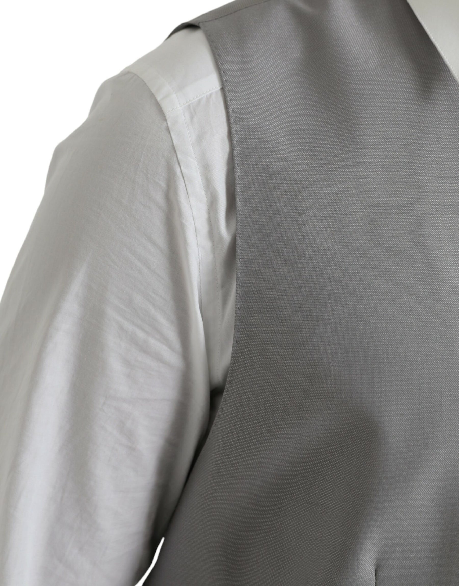 Dolce & Gabbana Light Gray Wool Formal Dress Waistcoat Vest | Regal Royce