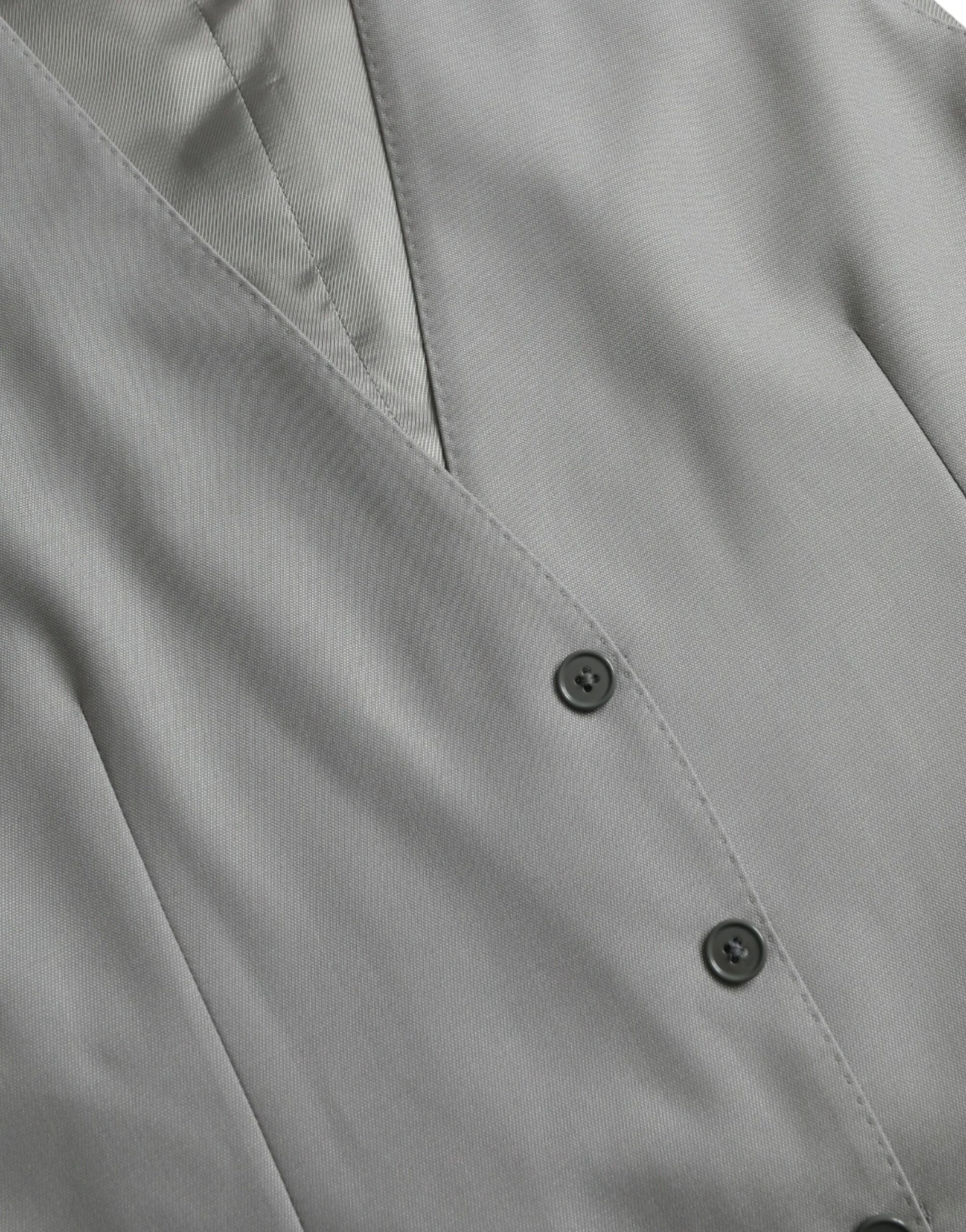 Dolce & Gabbana Light Gray Wool Formal Dress Waistcoat Vest | Regal Royce