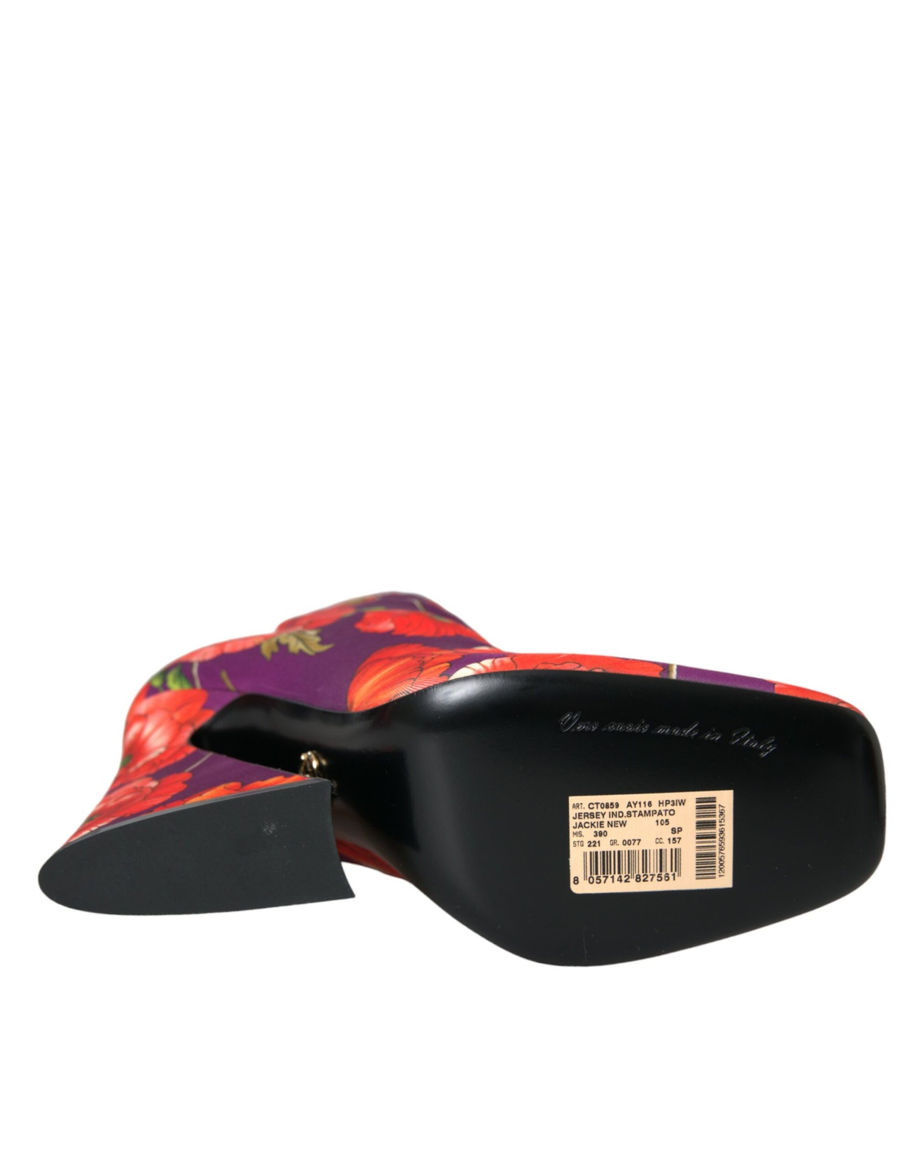 Dolce & Gabbana Purple Floral Jersey Stretch Boots Shoes | Regal Royce