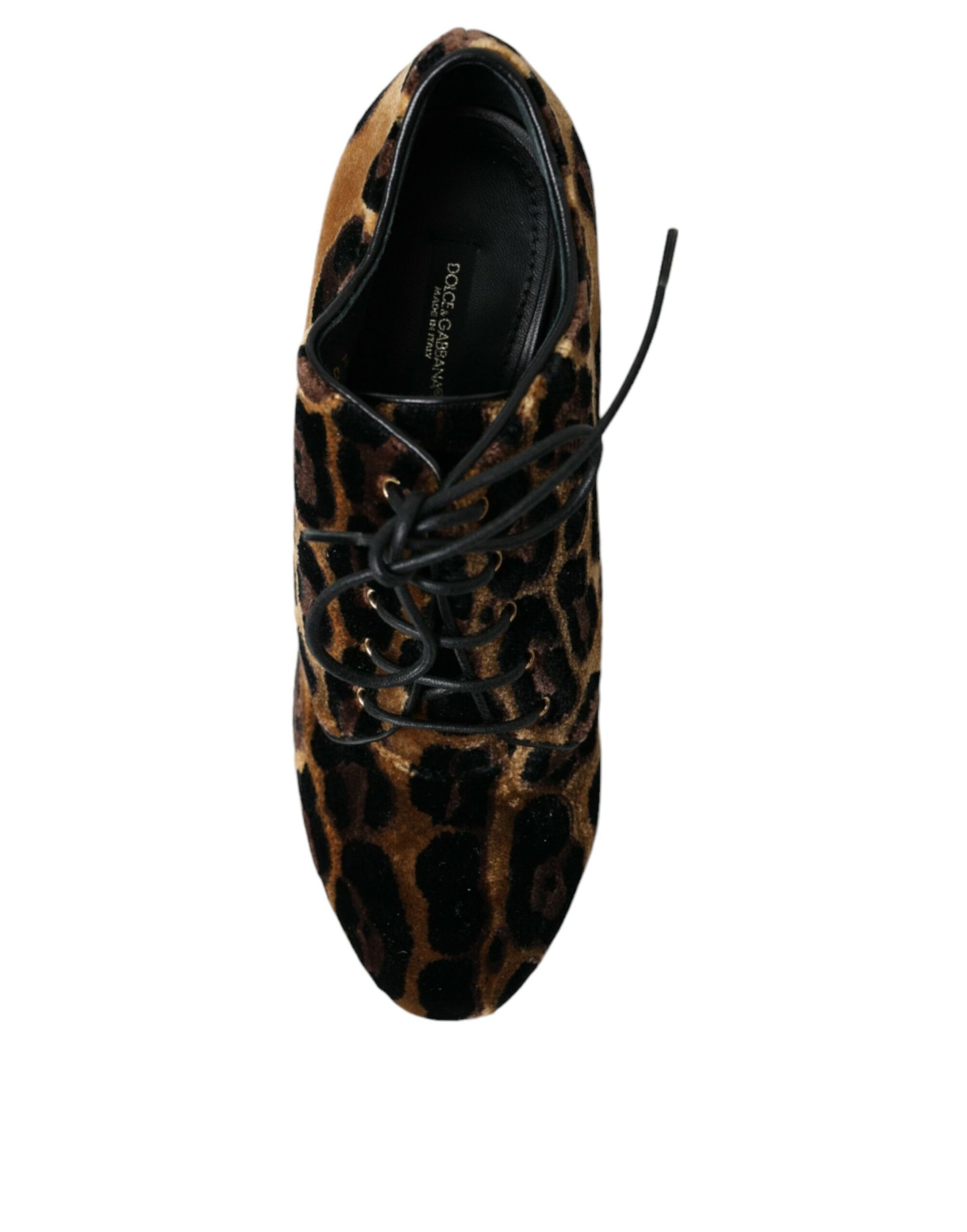 Dolce & Gabbana Brown Leopard Hair Lace Up Booties Shoes | Regal Royce