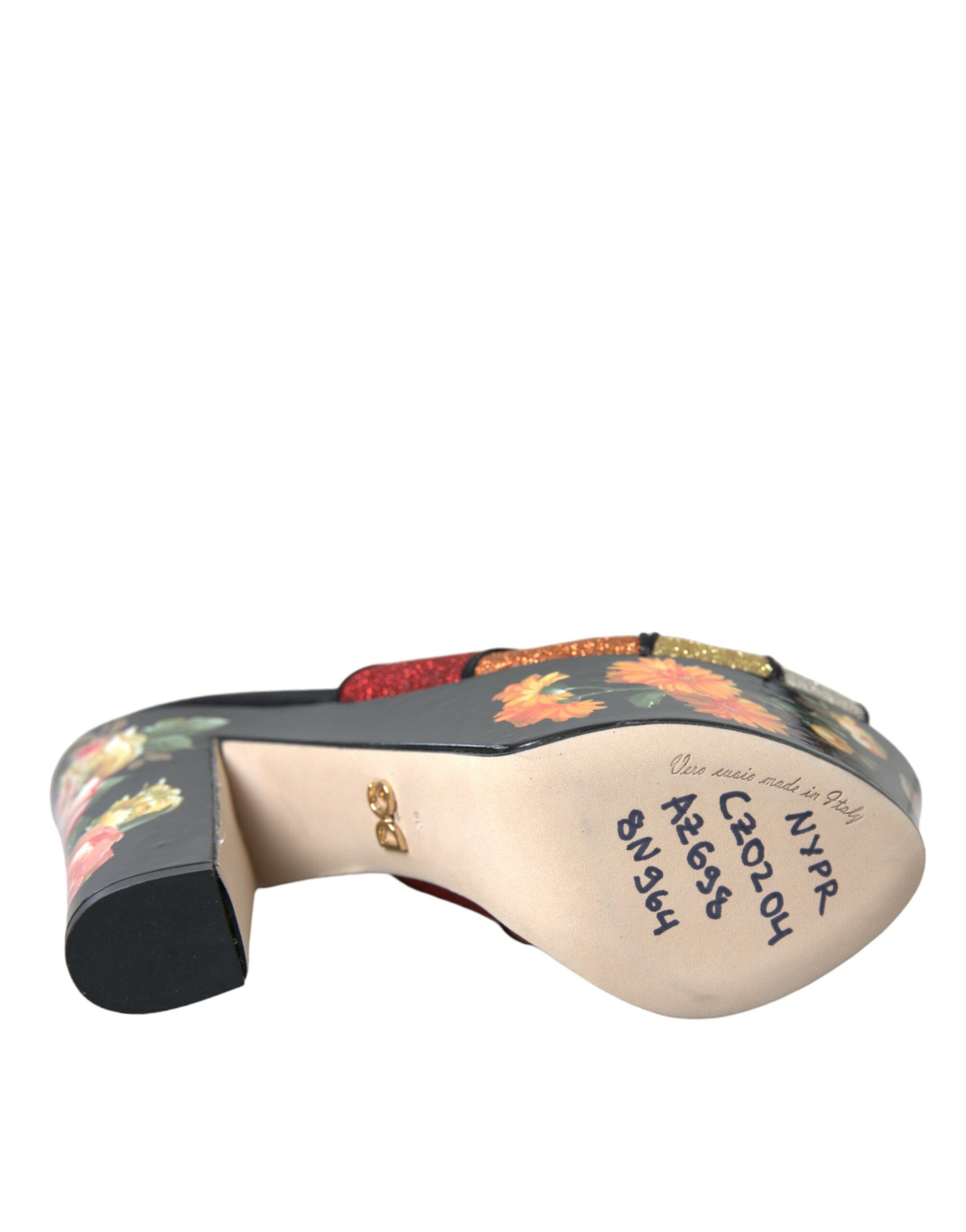 Dolce & Gabbana Multicolor Floral Crystal Platform Sandals Shoes | Regal Royce