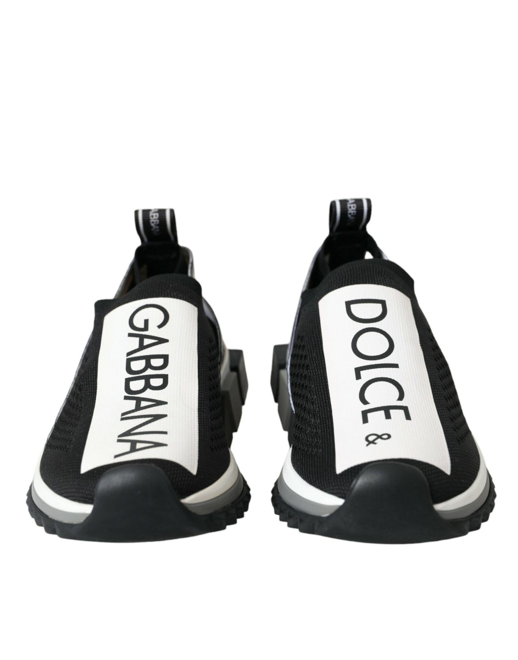 Dolce & Gabbana Black White Slip On Sorrento Sneakers Shoes | Regal Royce