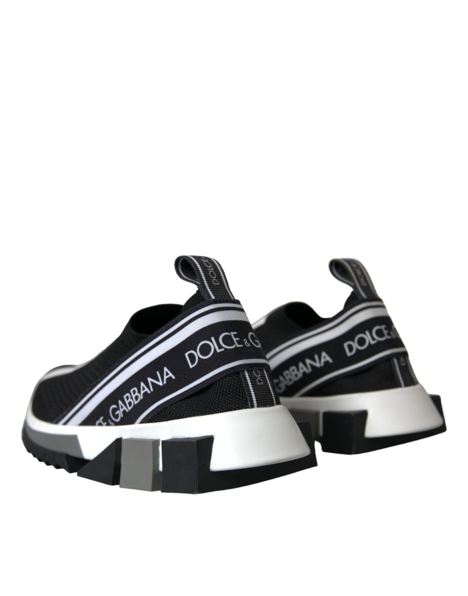 Dolce & Gabbana Black White Slip On Sorrento Sneakers Shoes | Regal Royce