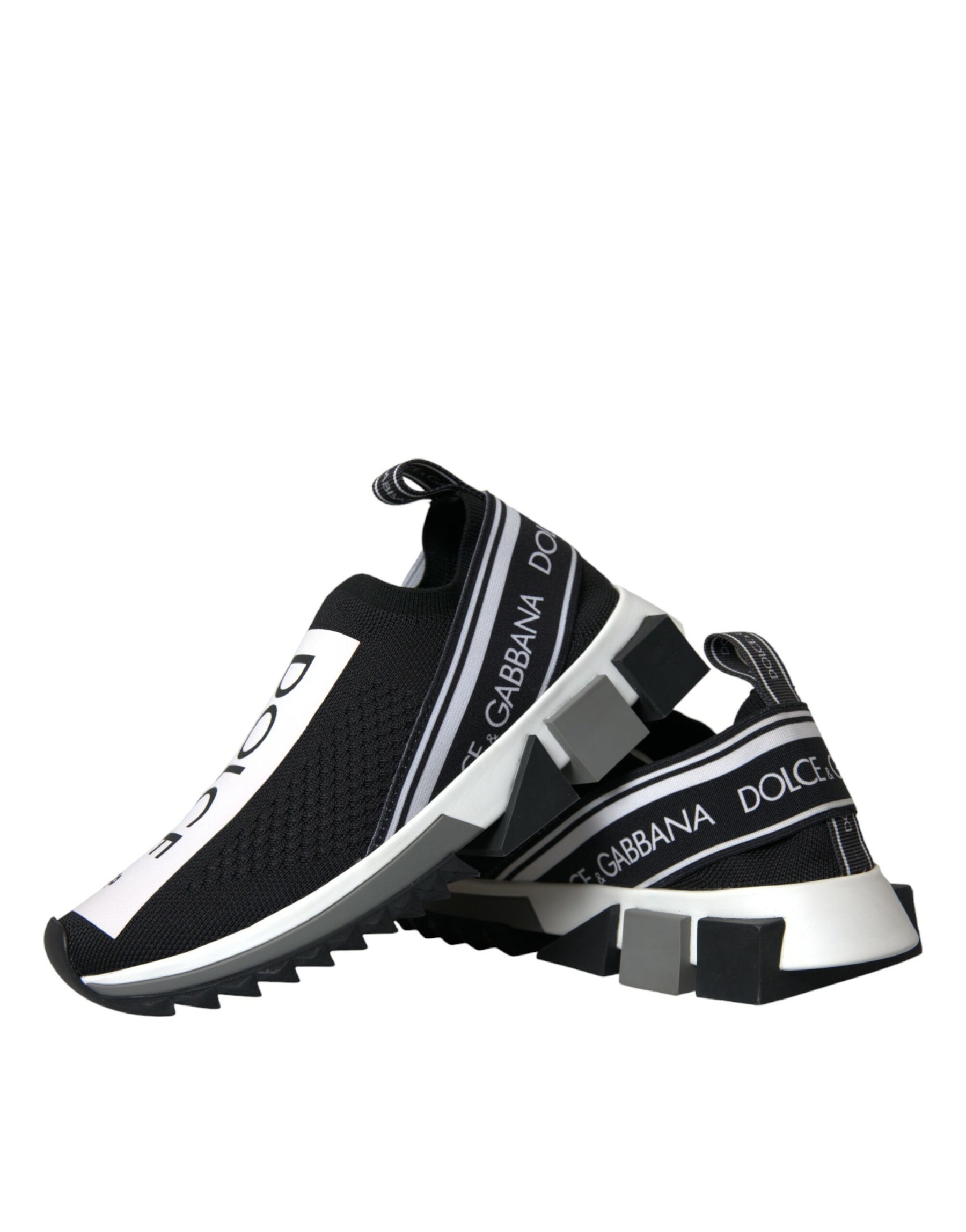 Dolce & Gabbana Black White Slip On Sorrento Sneakers Shoes | Regal Royce