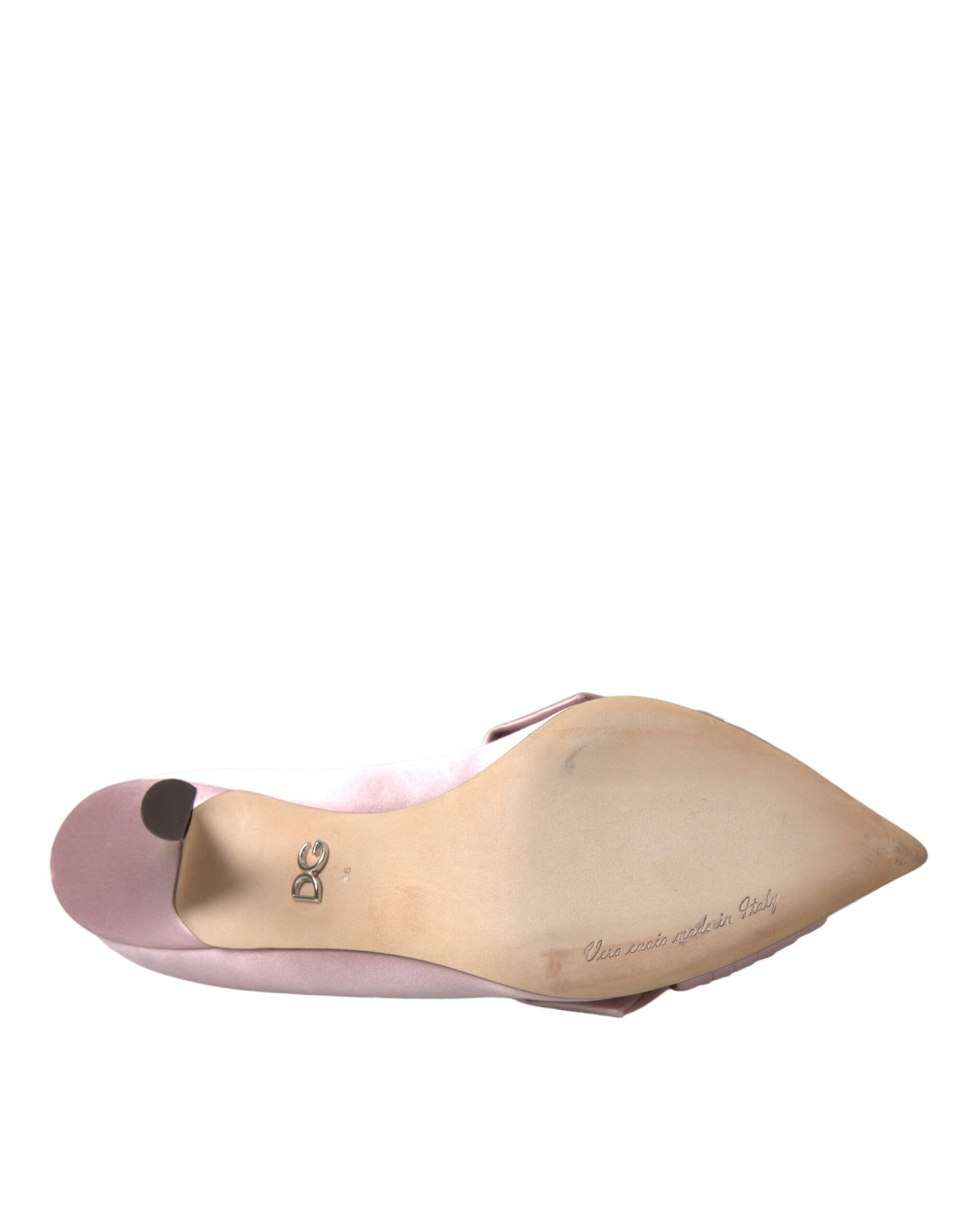 Dolce & Gabbana Pink Satin Crystal High Heels Pumps Shoes | Regal Royce