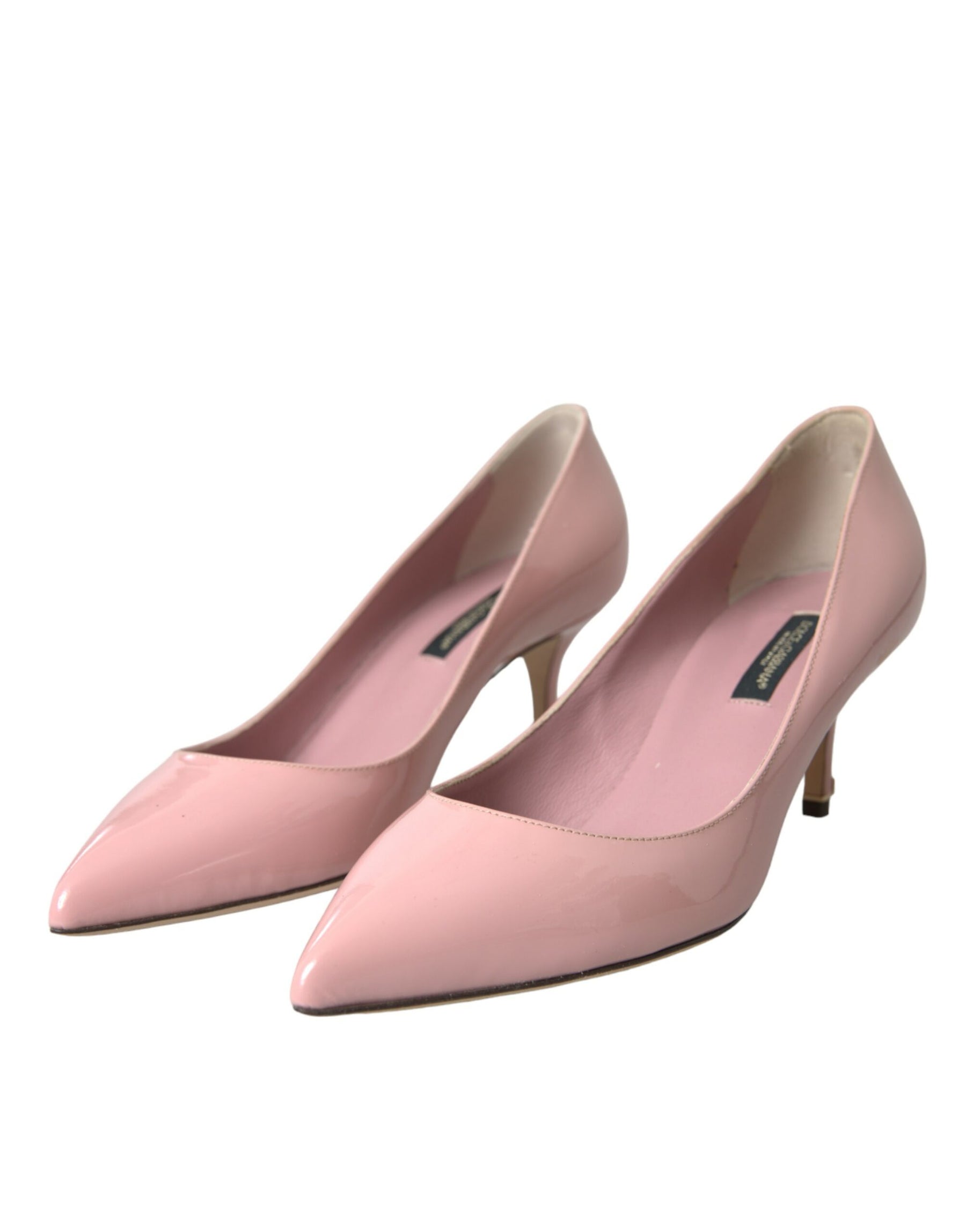 Dolce & Gabbana Light Pink Patent Leather Heels Pumps Shoes | Regal Royce