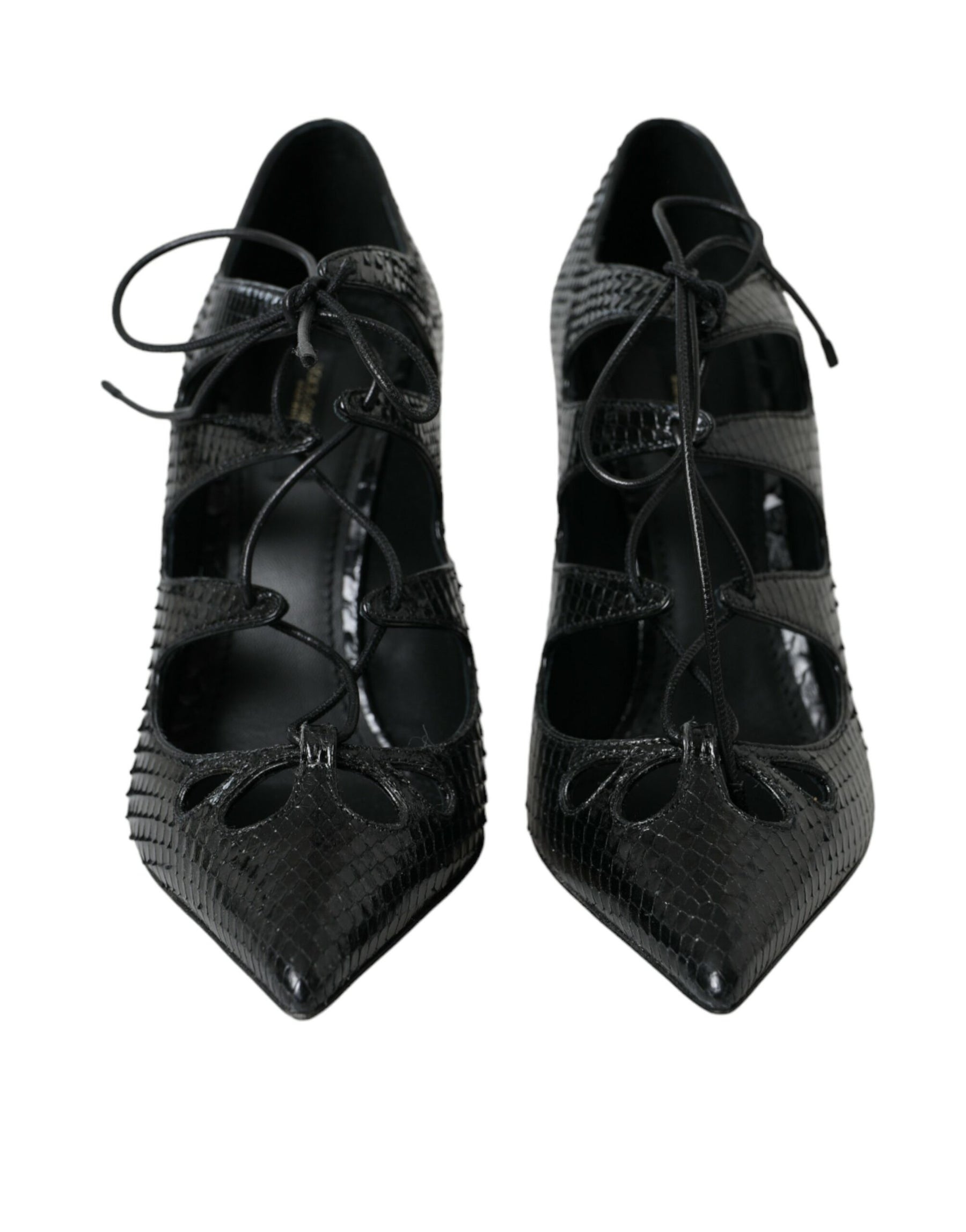 Dolce & Gabbana Black Python Leather Mary Jane Pumps Shoes | Regal Royce