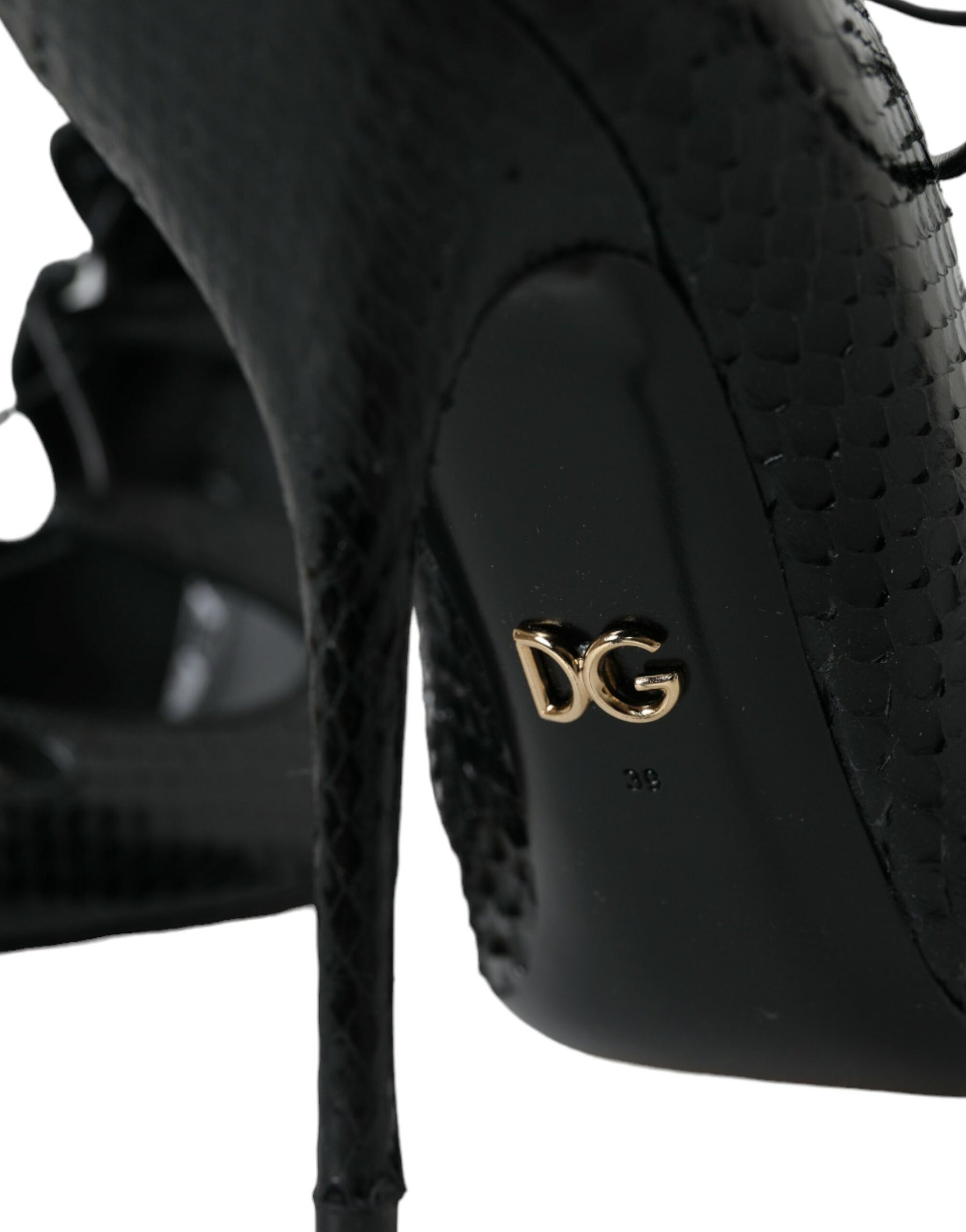Dolce & Gabbana Black Python Leather Mary Jane Pumps Shoes | Regal Royce