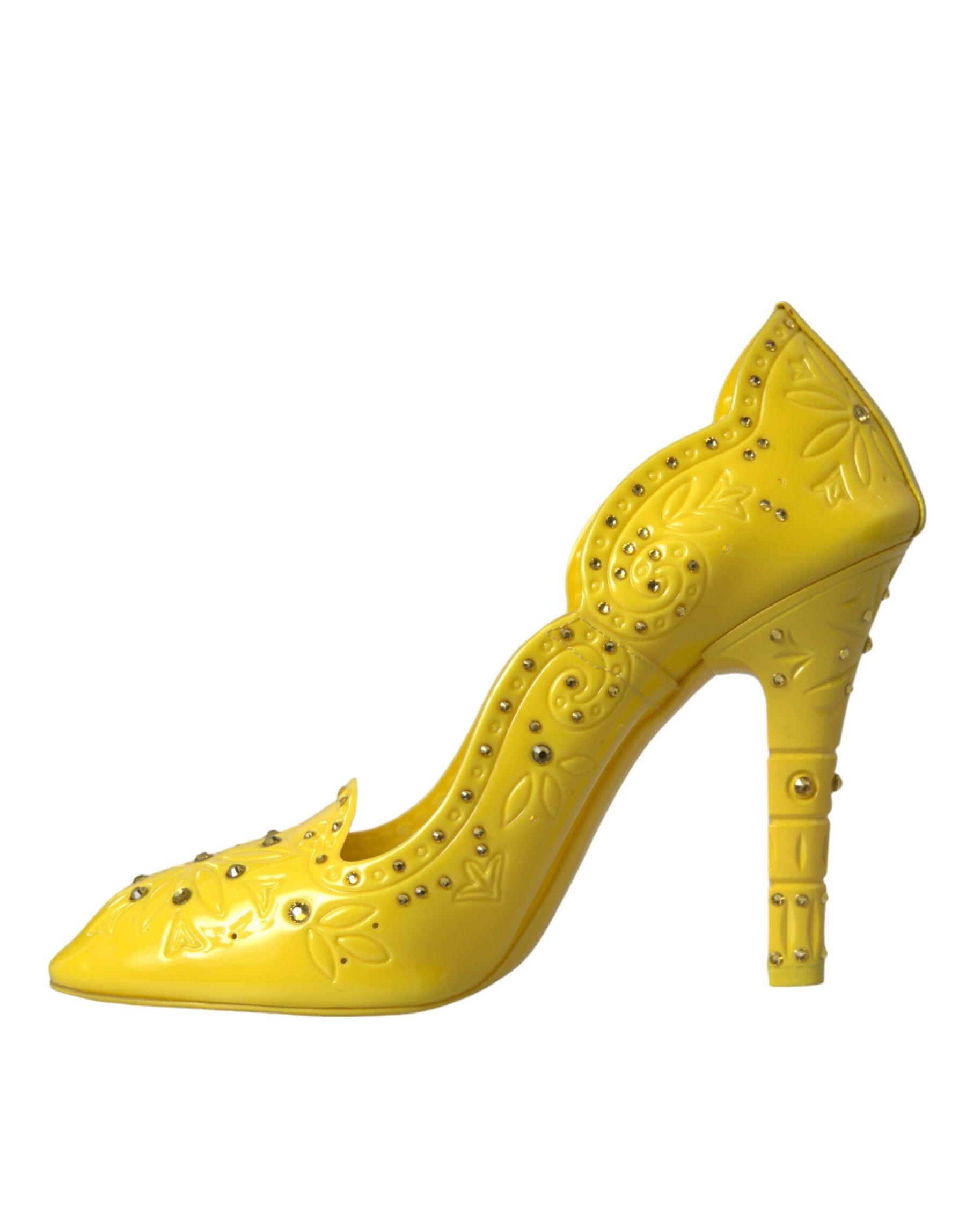 Dolce & Gabbana Yellow Crystal CINDERELLA Heels Pumps Shoes | Regal Royce