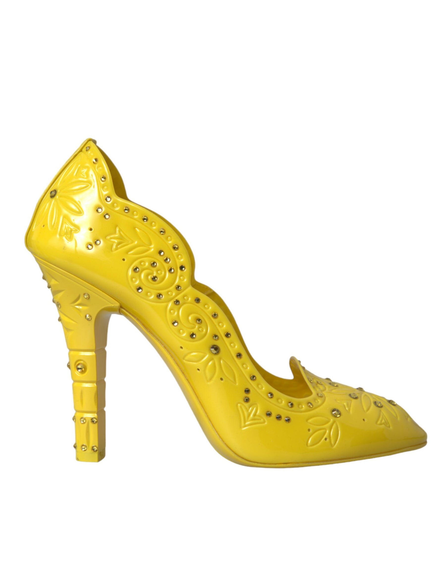 Dolce & Gabbana Yellow Crystal CINDERELLA Heels Pumps Shoes | Regal Royce