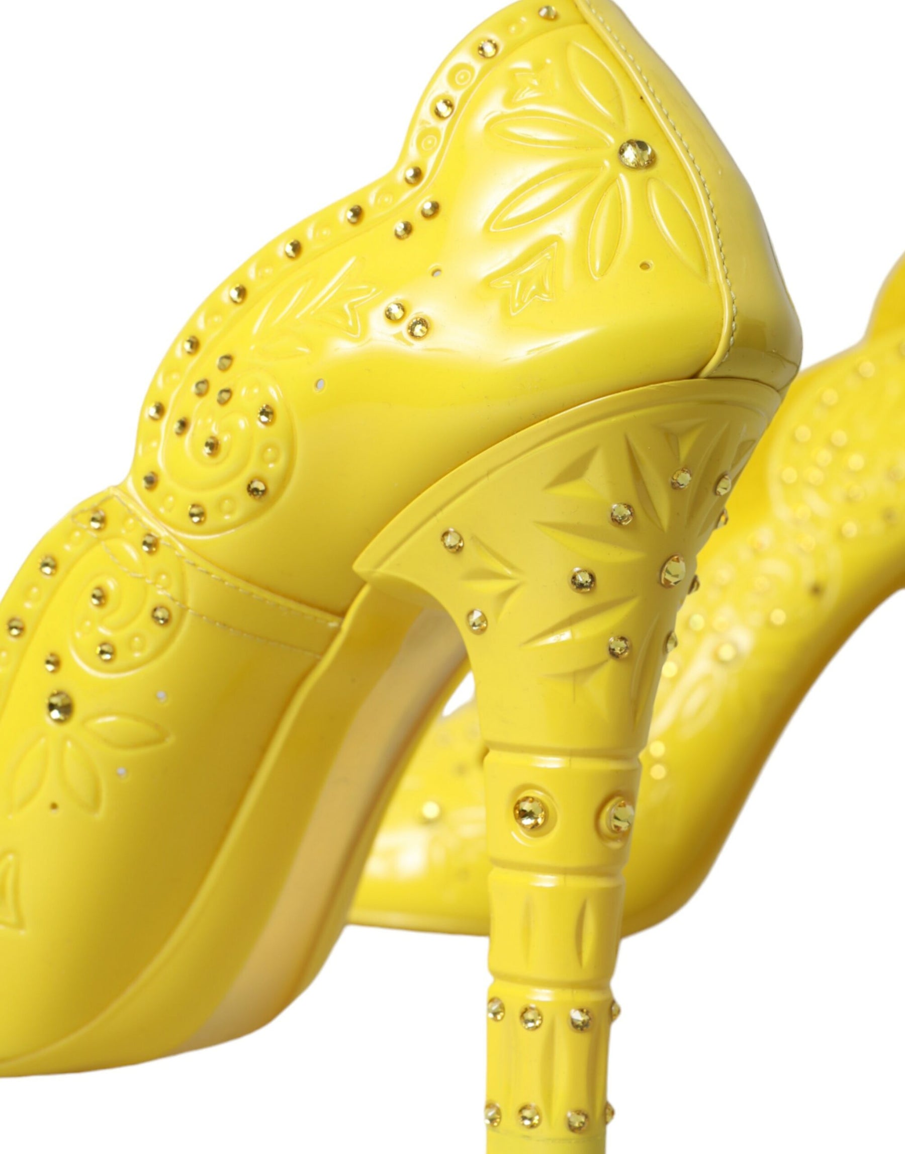 Dolce & Gabbana Yellow Crystal CINDERELLA Heels Pumps Shoes | Regal Royce
