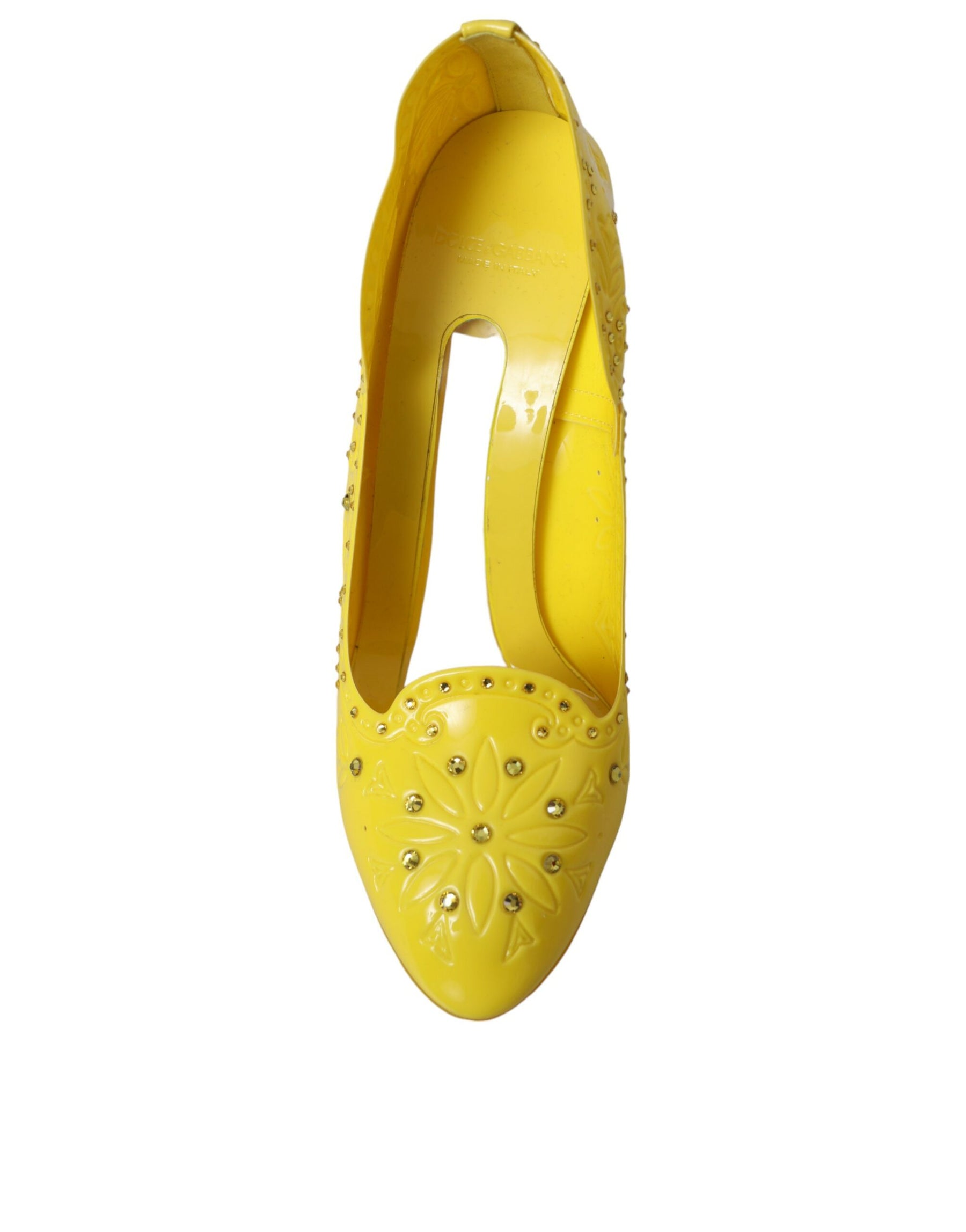 Dolce & Gabbana Yellow Crystal CINDERELLA Heels Pumps Shoes | Regal Royce