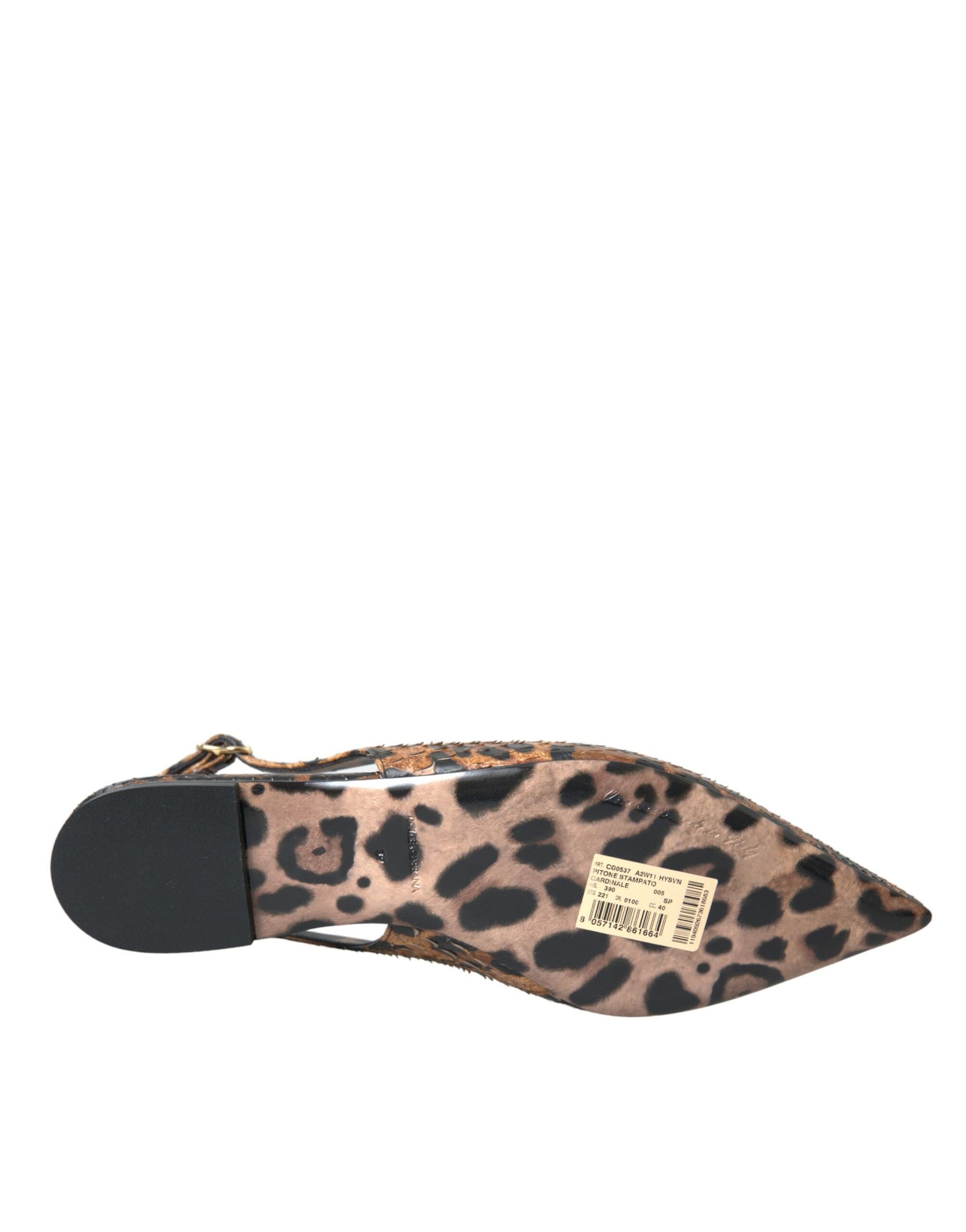 Dolce & Gabbana Brown Leopard Exotic Skin Slingback Shoes | Regal Royce